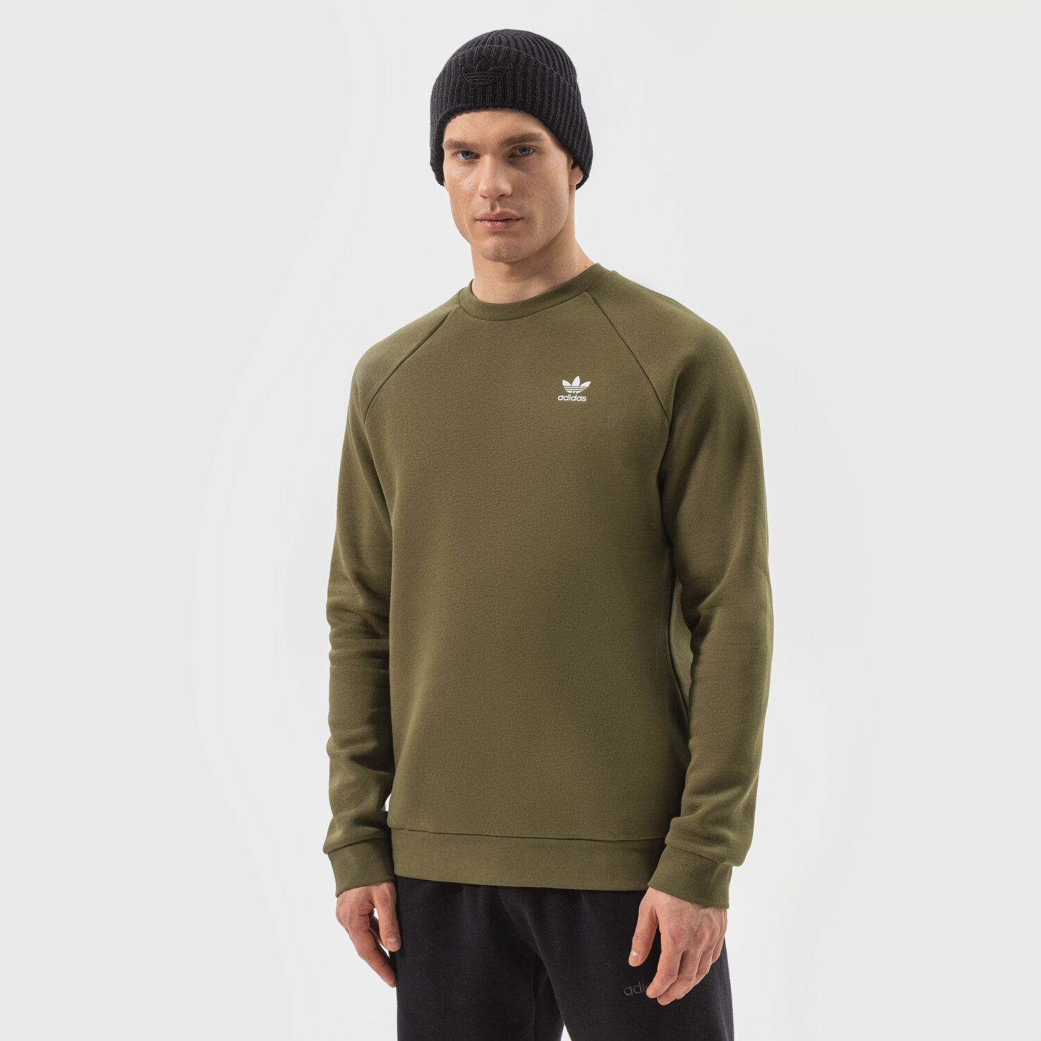 Herren ADIDAS SWEATSHIRT ESSENTIAL CREW H65674 Khaki