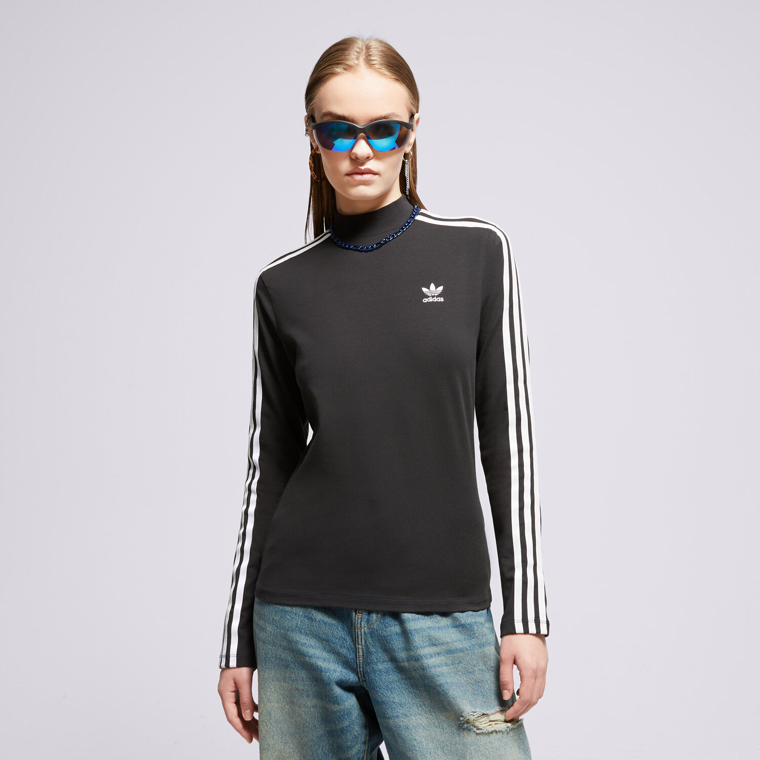 Damen T-Shirt ADIDAS T SHIRT HIGHNECK LS II0757 Schwarz