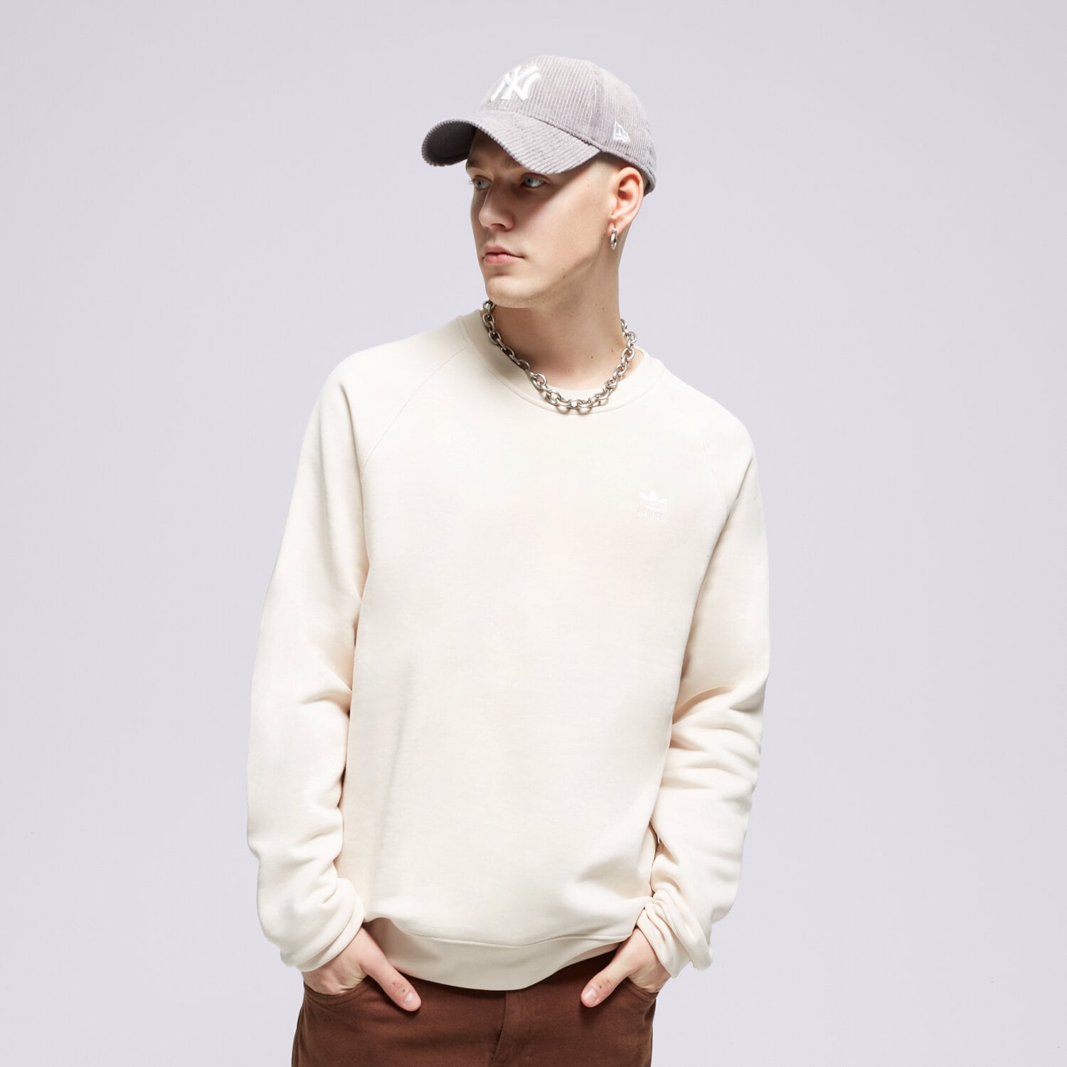 Herren ADIDAS SWEATSHIRT ESSENTIAL CREW IM4535 Weiß