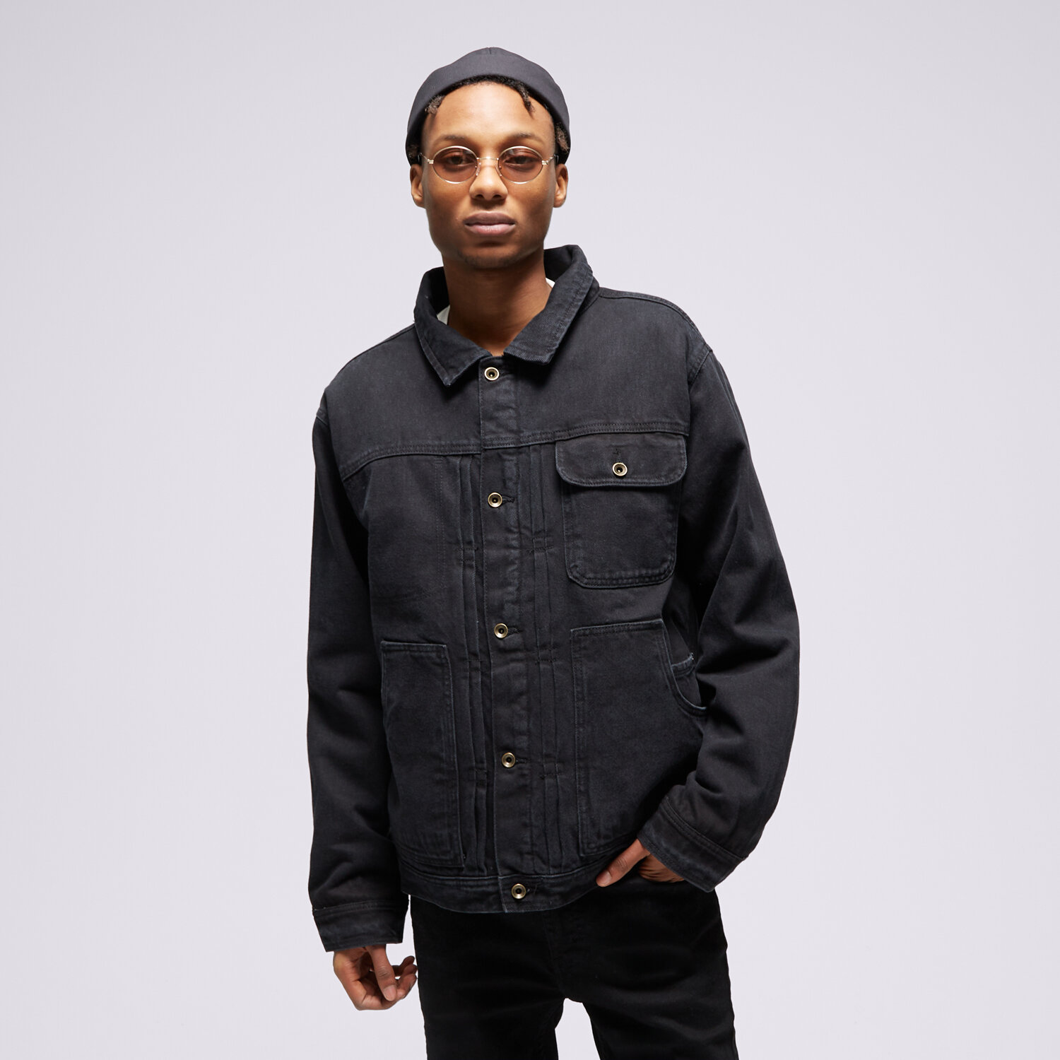 Herren Winterjacke VANS JACKE DONATO SHERPA DENIM VN000AAM0FO1 Schwarz