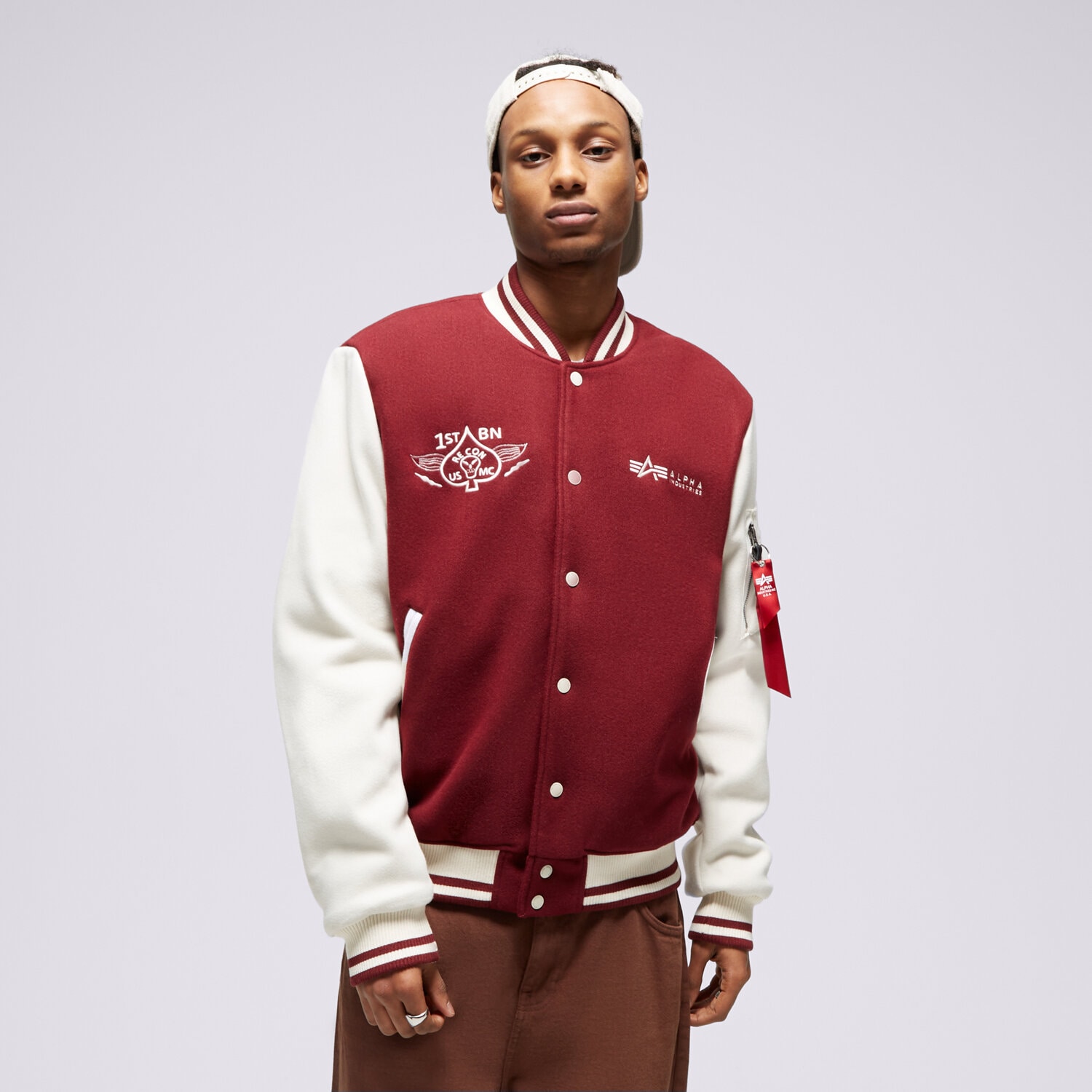 Herren Winterjacke ALPHA INDUSTRIES JACKE VARSITY AIR FORCE 138107142 Dunkelrot