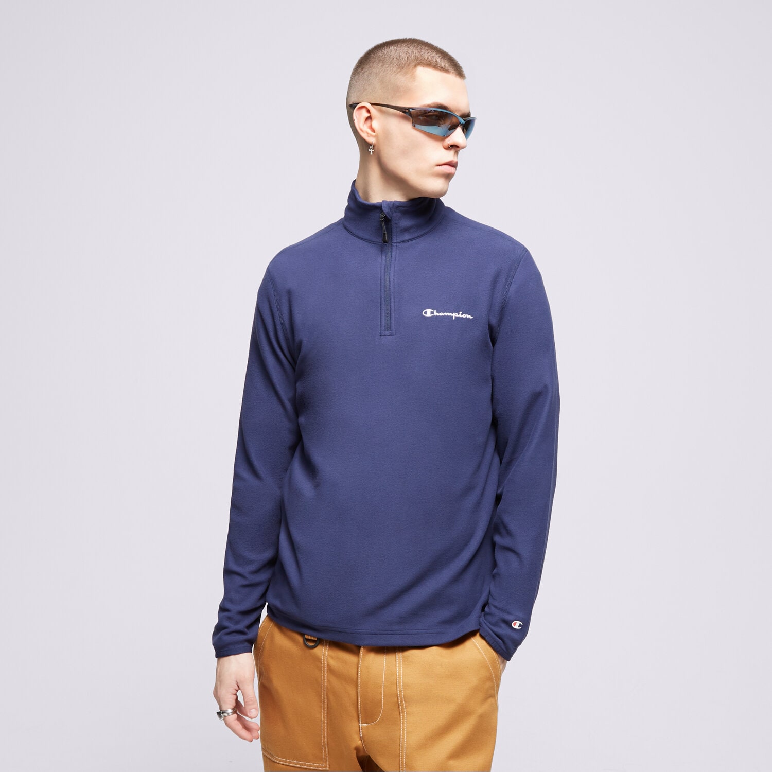 Herren CHAMPION FLEECESHIRT HALF ZIP TOP 216695BS526 Dunkelblau