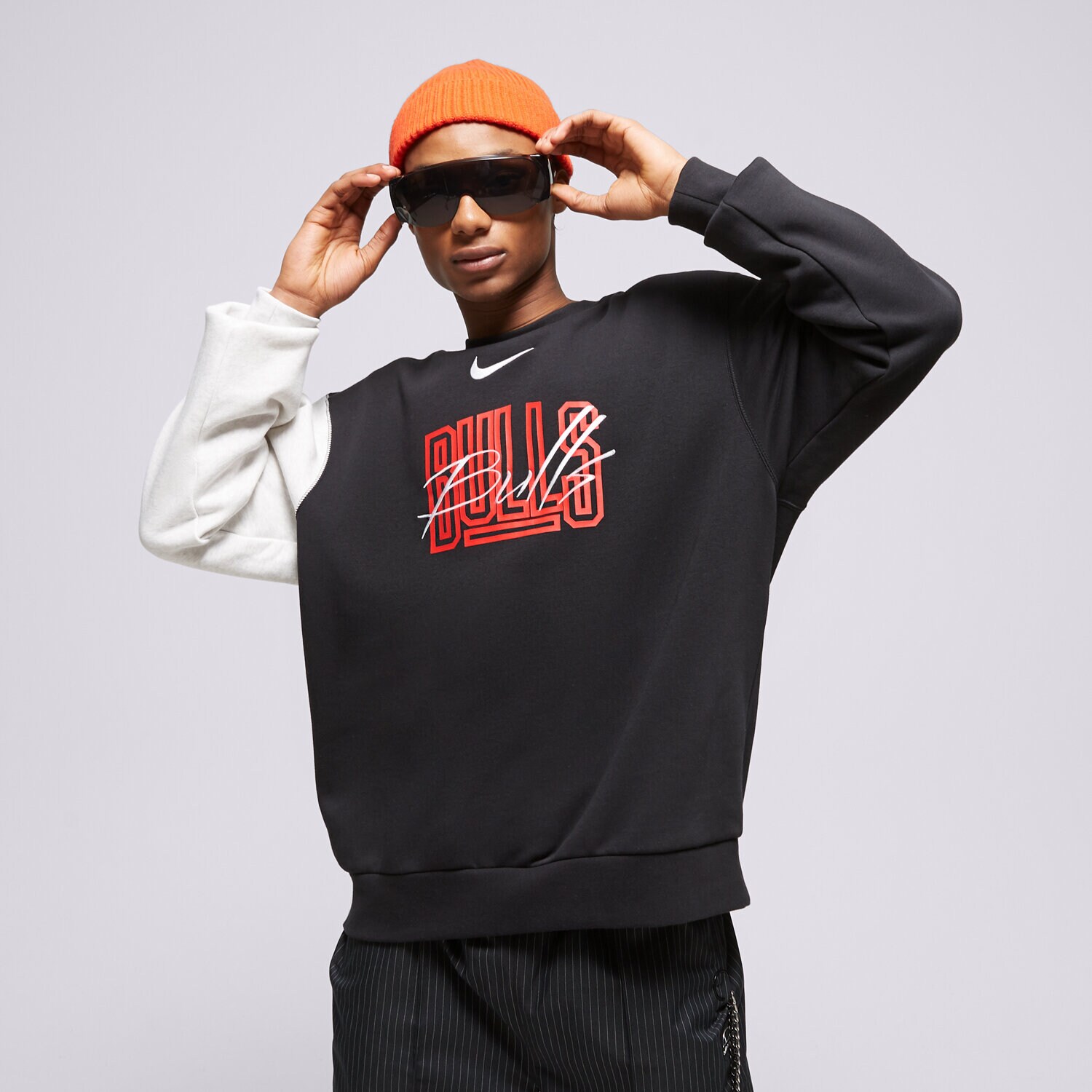 Herren NIKE SWEATSHIRT CHI M NK FLC CREW CTS GX NBA DR9339-010 Schwarz