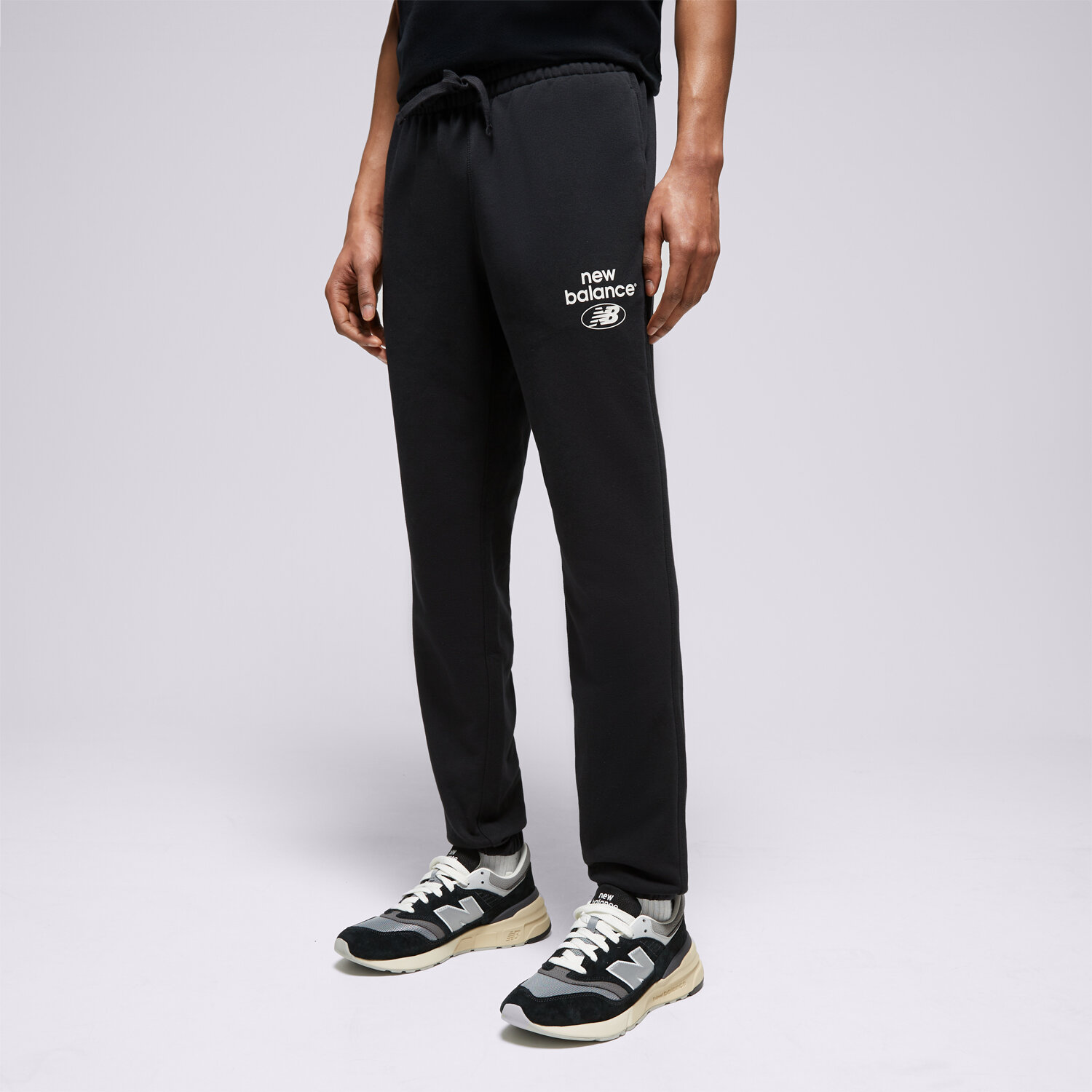 Herren Hosen NEW BALANCE HOSE HOSE ESSENTIALS REIMAGINED FRENC BK MP31515BK Schwarz