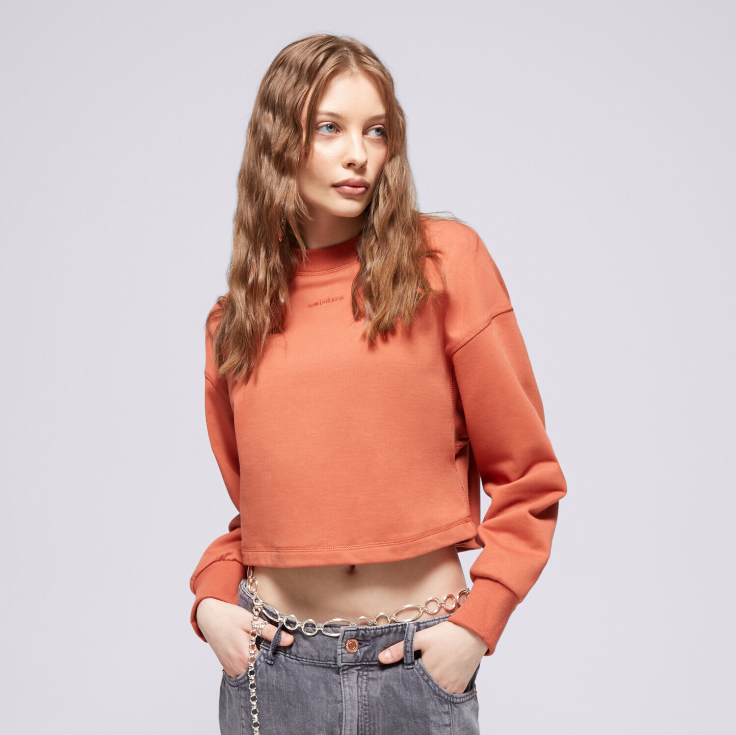 Damen NEW BALANCE SWEATSHIRT SWEATSHIRT NB ATHLETICS NATURE STATE WT23555MHY Orange