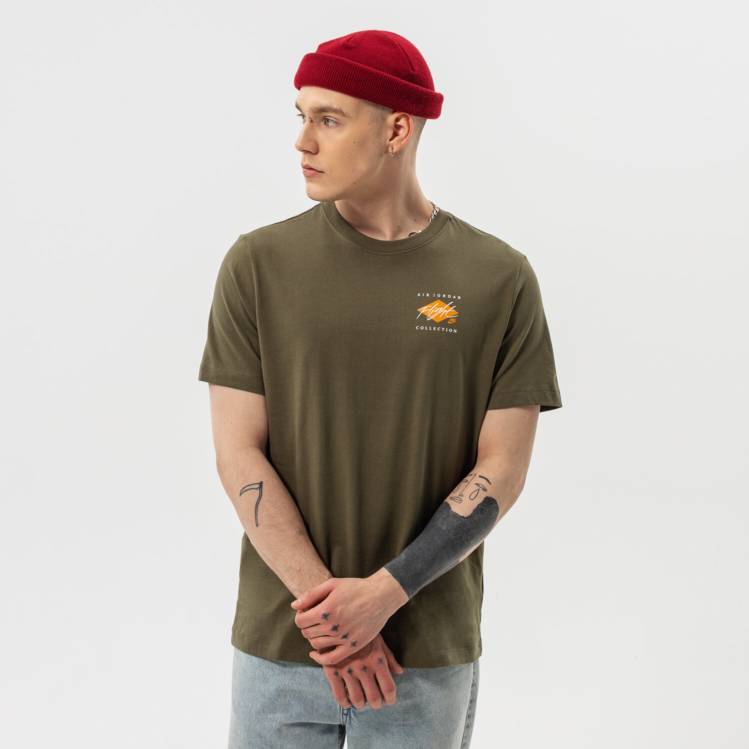 Herren T-Shirt JORDAN T-SHIRT M J FLT ESS JDN AIR GFX CREW DH8968-222 Khaki