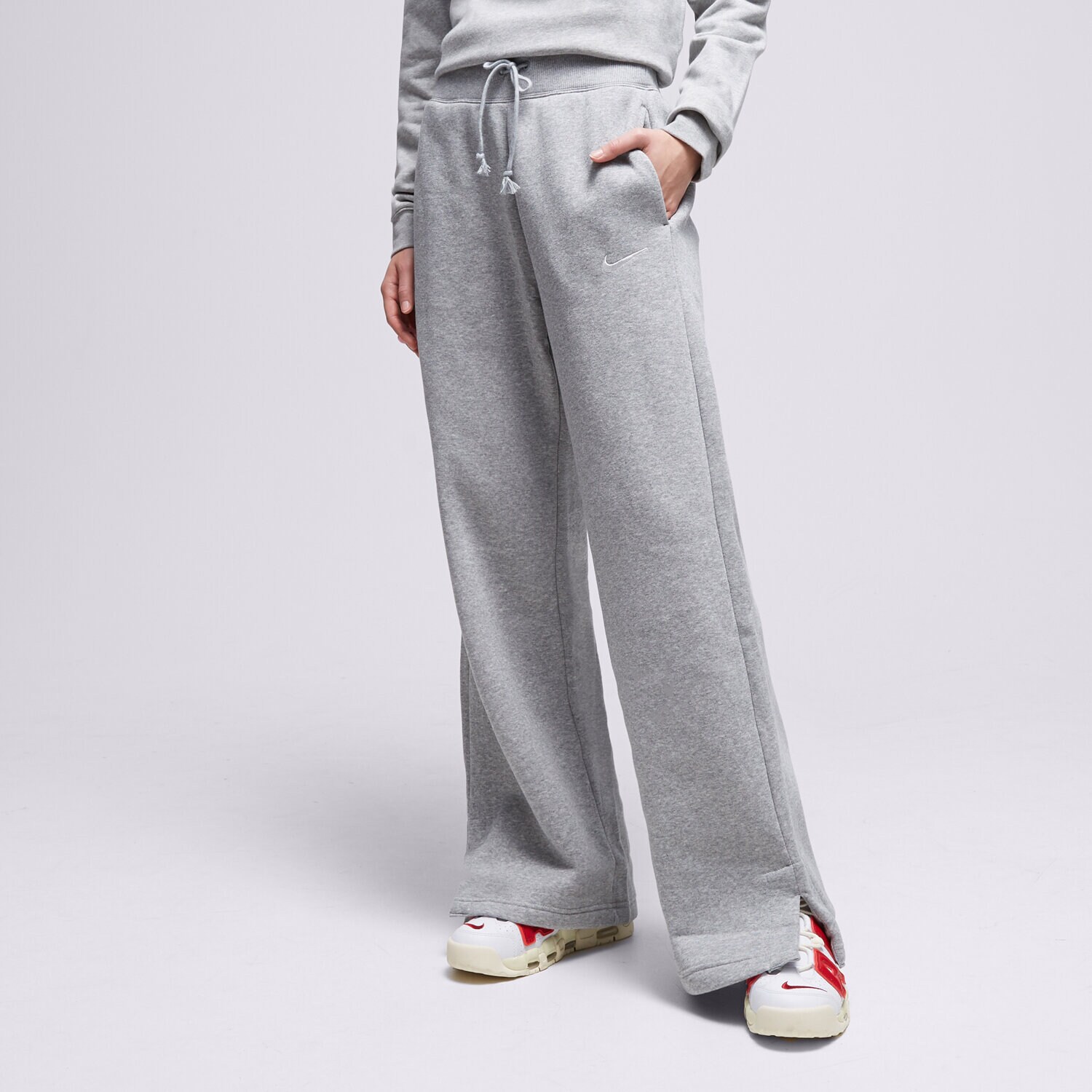 Damen Hosen NIKE HOSE W NSW PHNX FLC HR PANT WIDE DQ5615-063 Grau