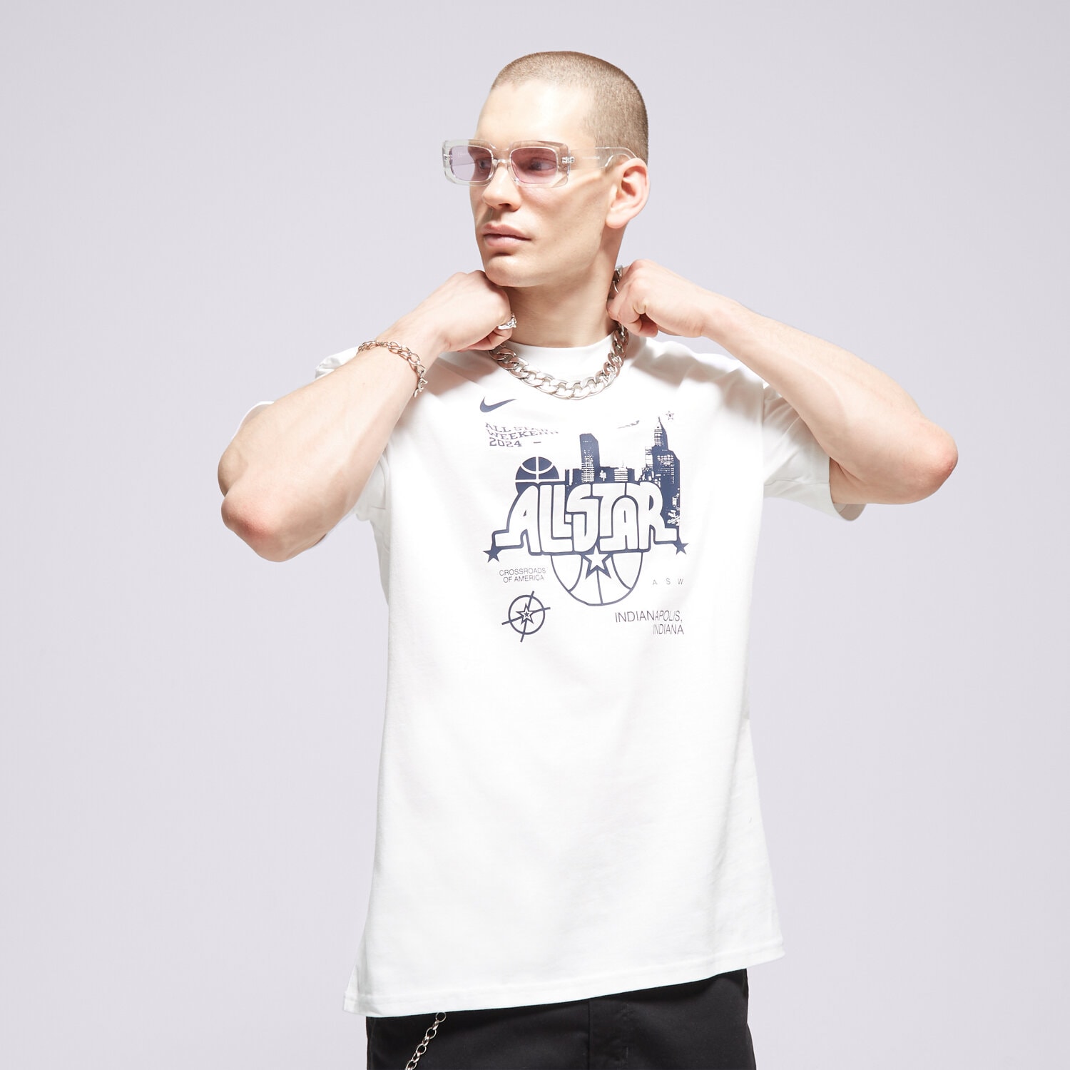 Herren T-Shirt NIKE T-SHIRT NBA M NK ASW M90 SS TEE N31 NBA FQ6528-100 Weiß