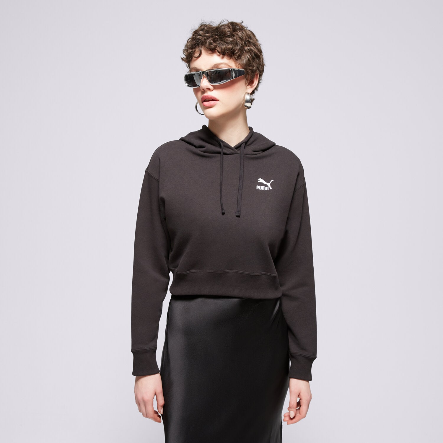 Damen PUMA SWEATSHIRT Z KAPTUREM BETTER CLASSICS CROPPED 62422901 Schwarz