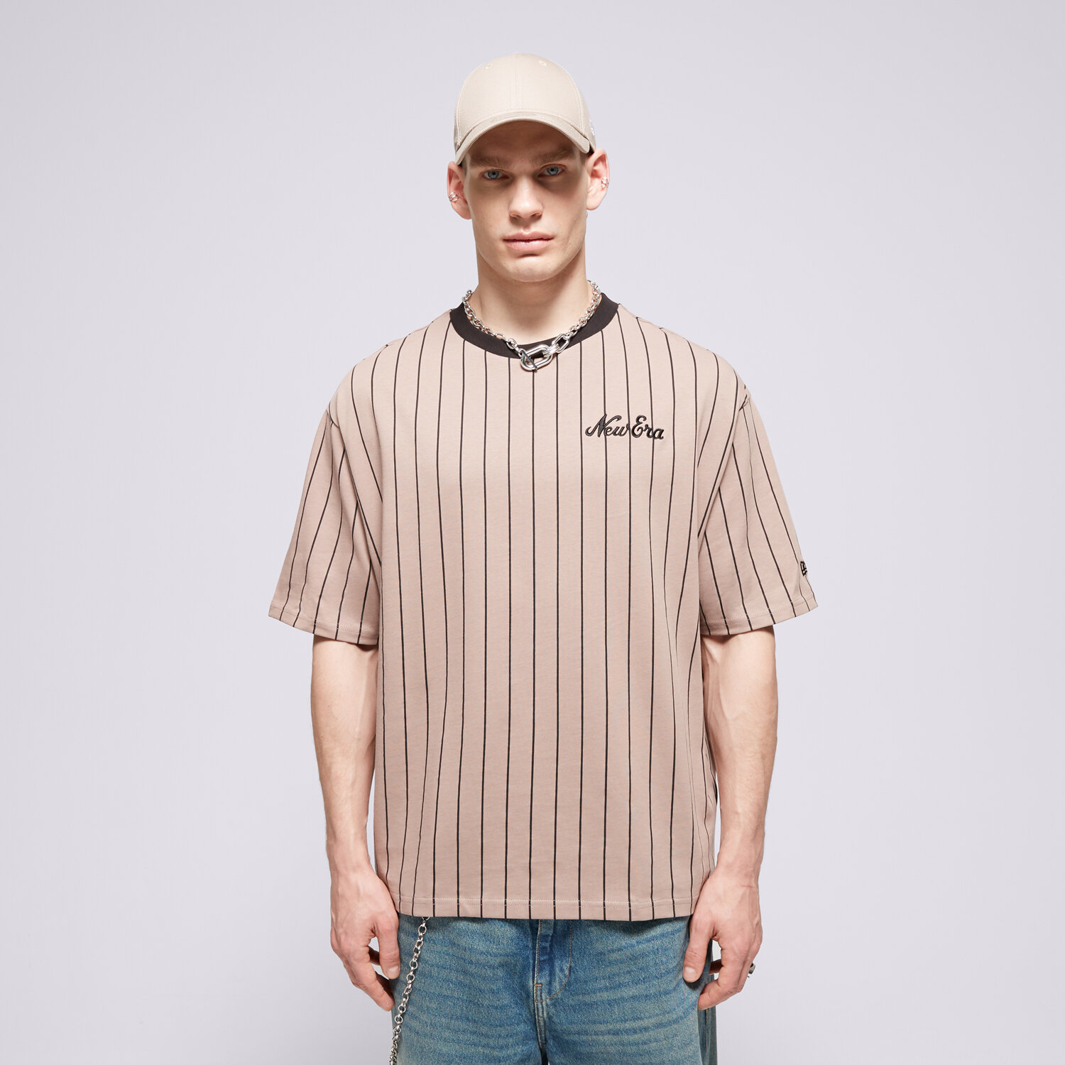 Herren T-Shirt NEW ERA T-SHIRT NE PINSTRIPE OS NONE 60435413 Braun