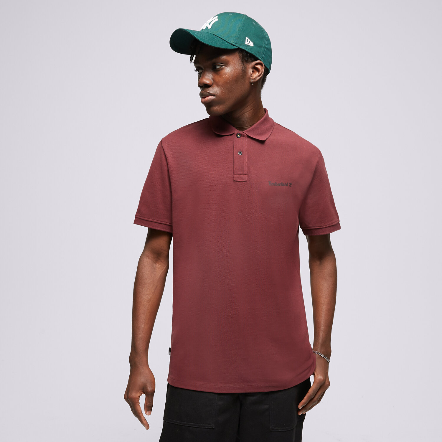 Herren Polo-Shirt TIMBERLAND T-SHIRT SMALL LOGO PRINT POLO (REGULAR) TB0A5PGCI301 Dunkelrot