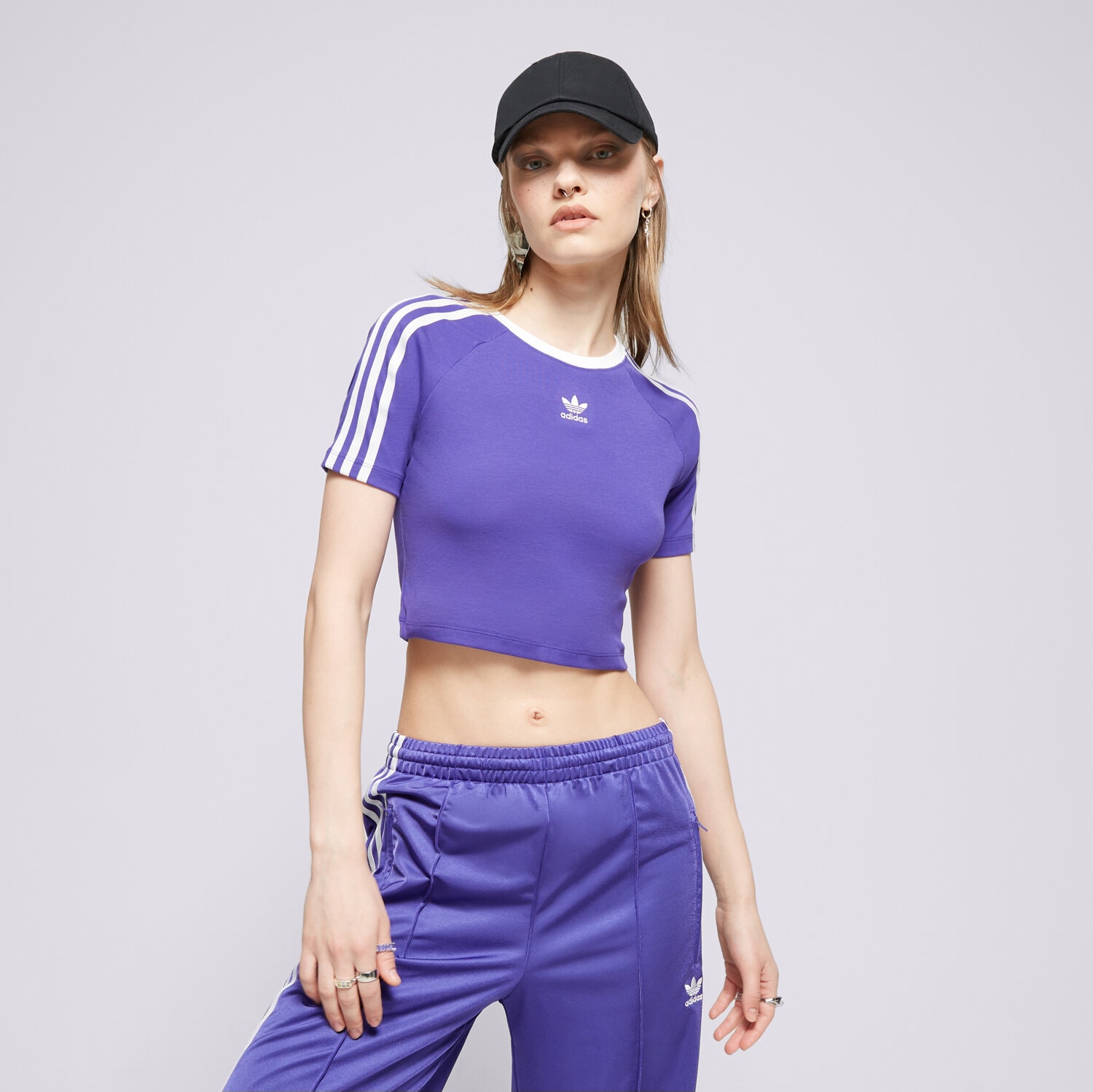 Damen T-Shirt ADIDAS T-SHIRT 3 S BABY TEE IP0661 Violet