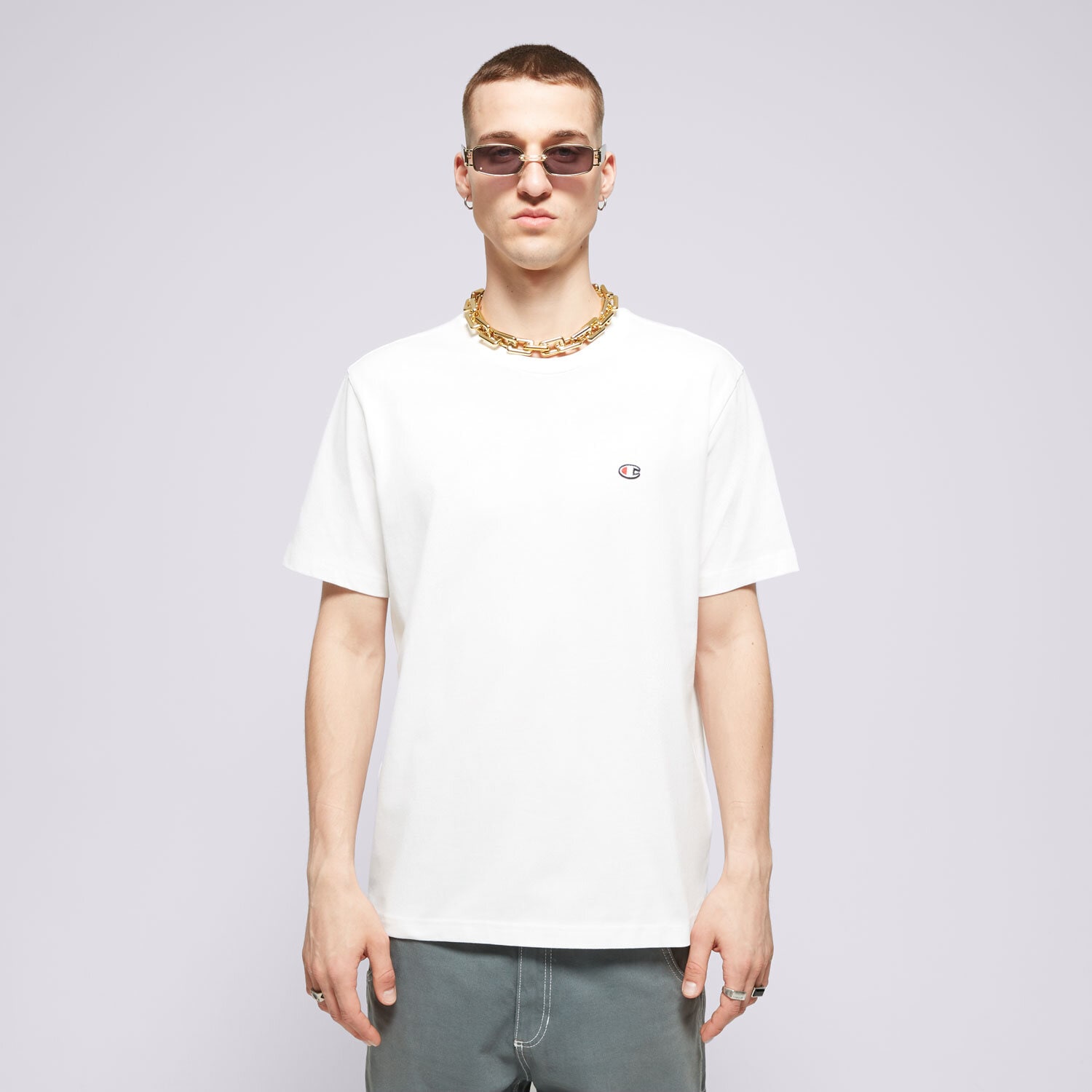 Herren T-Shirt CHAMPION T-SHIRT CREWNECK TEE 220453WW001 Weiß