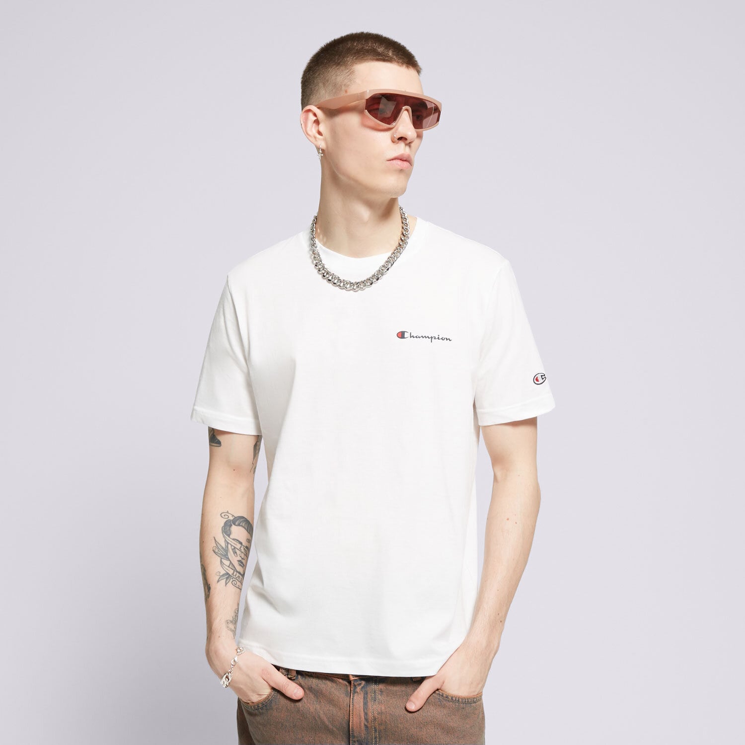 Herren T-Shirt CHAMPION T-SHIRT CREWNECK 219838WW001 Weiß