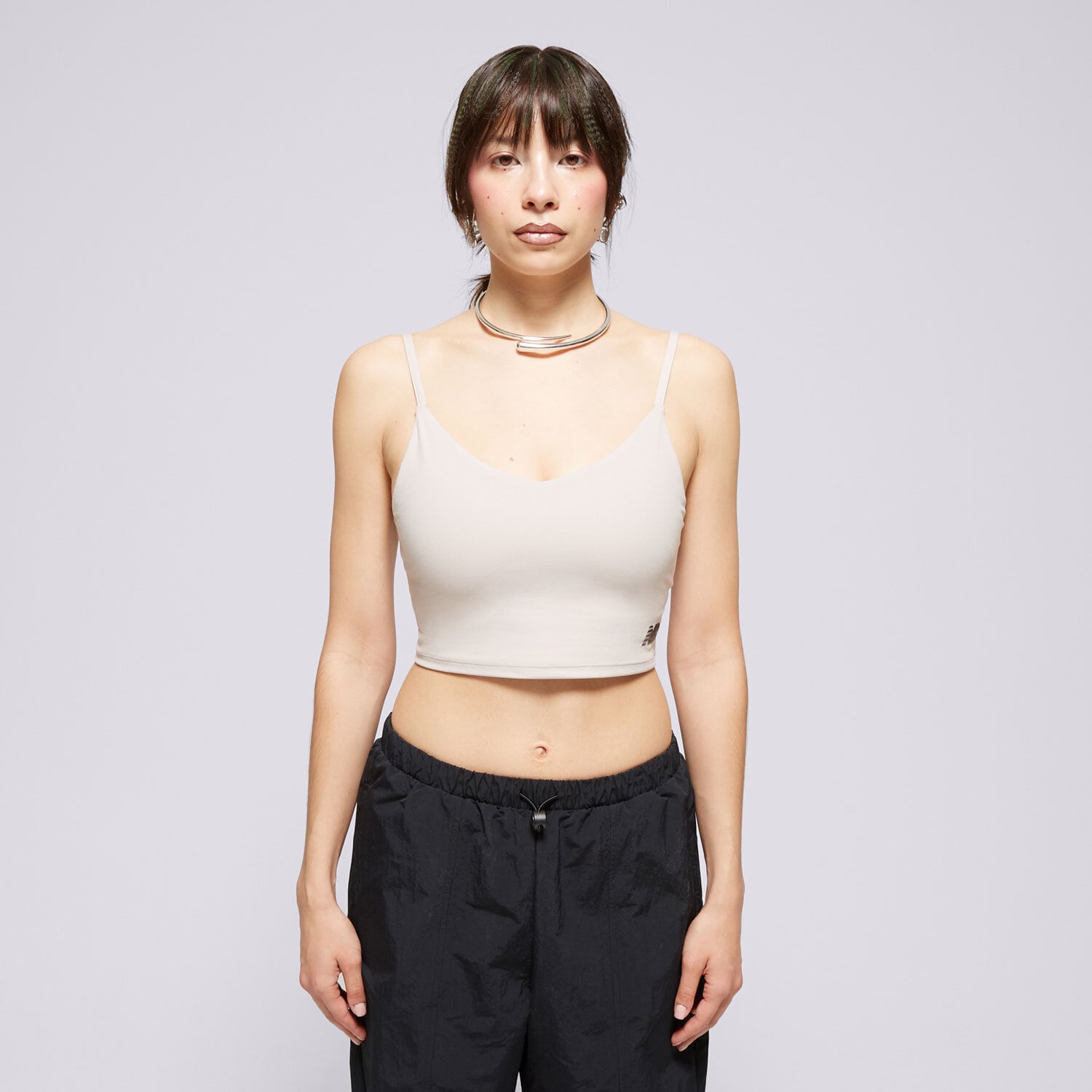 Damen T-Shirt NEW BALANCE TOP LINEAR HERITAGE SOFT BRA WB41030MNK Grau