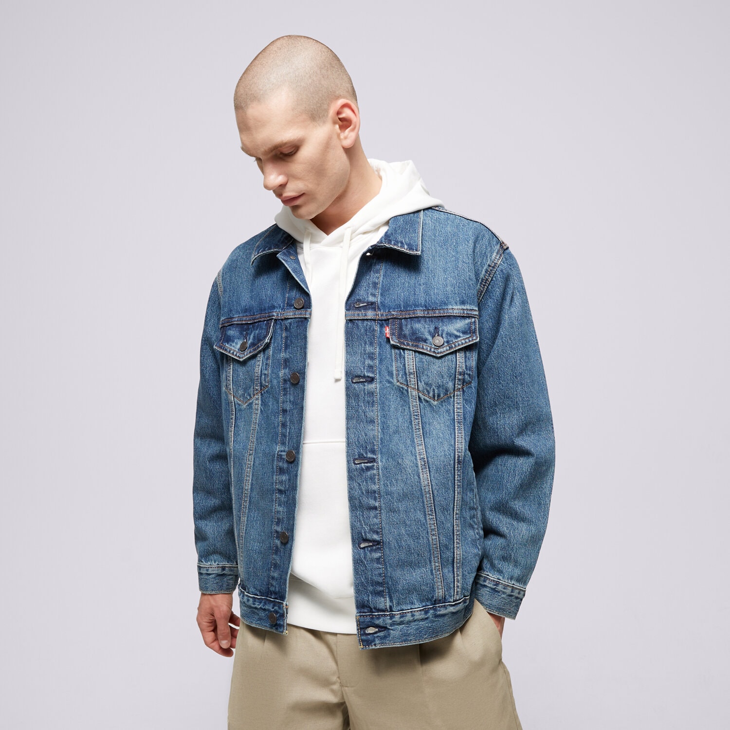Herren Übergangsjacke LEVI'S JACKE RELAXED FIT TRUCKER MED INDIGO A5782-0001 Blau