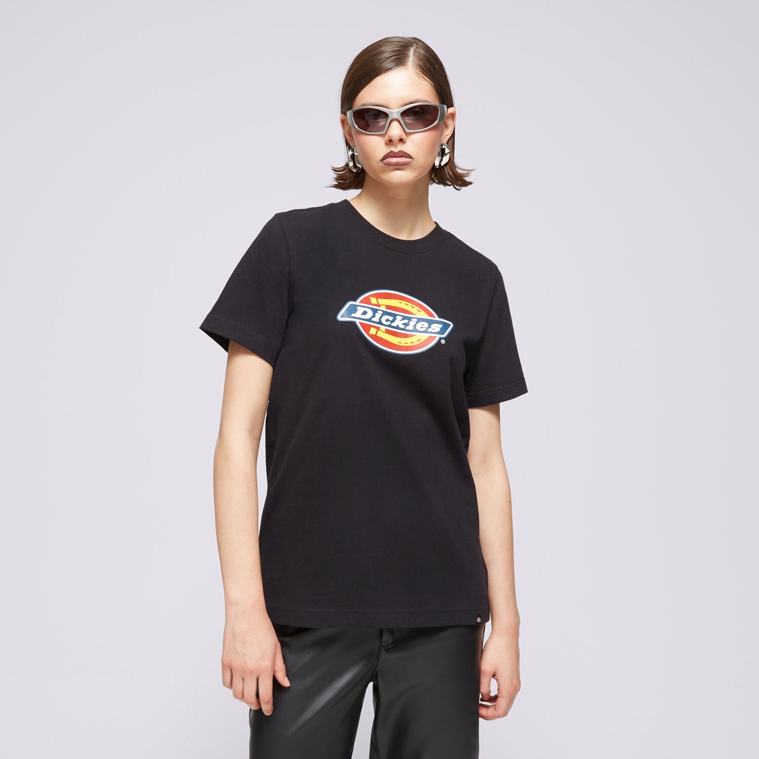Damen T-Shirt DICKIES T-SHIRT S/S TRI-COLOR LOGO TEE DK0A4YDVBLK Schwarz