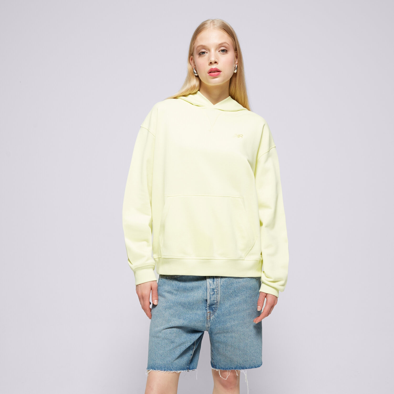 Damen NEW BALANCE SWEATSHIRT Z KAPTUREM NB ATHLETICS FT WT41537LLT Gelb