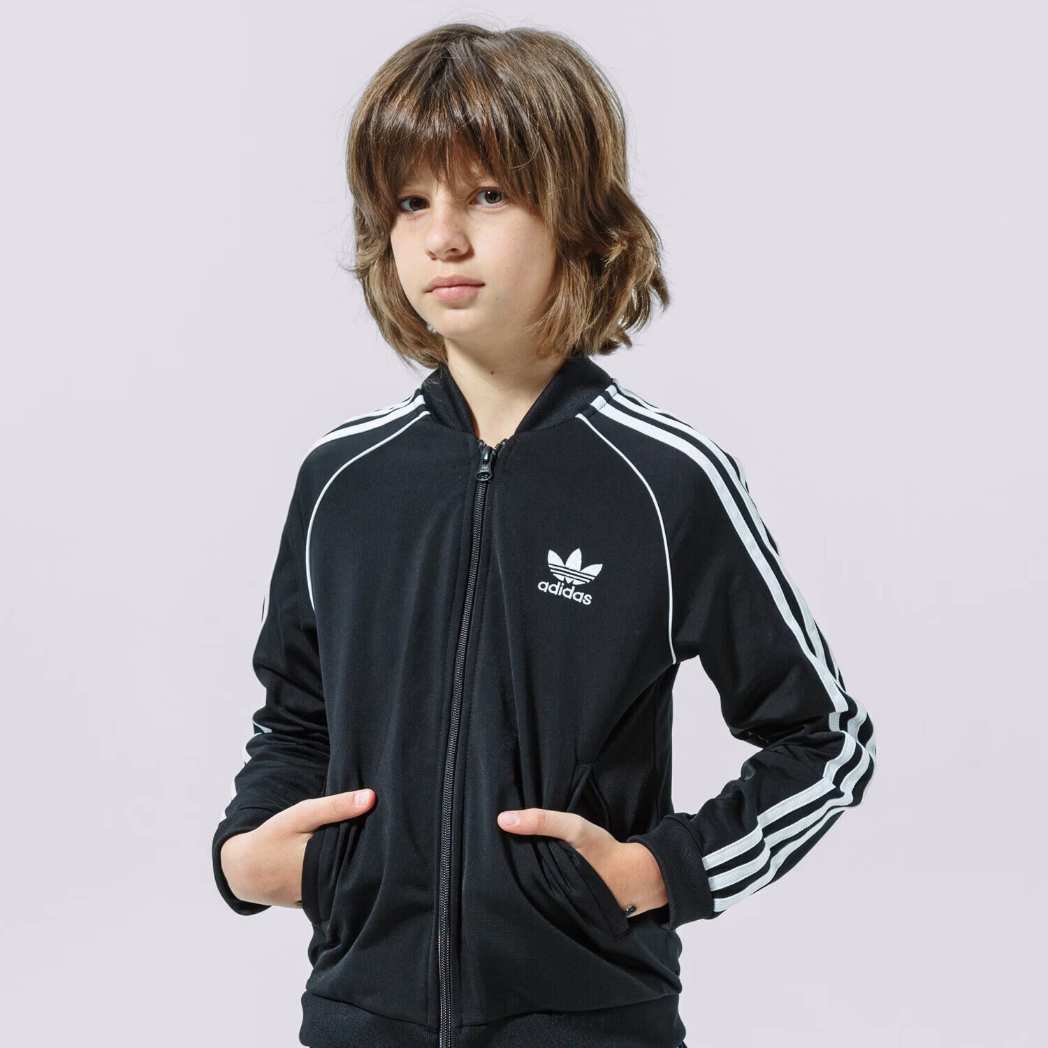 Kinder ADIDAS ZIP HOODIE SST TRACK GN8451 Schwarz