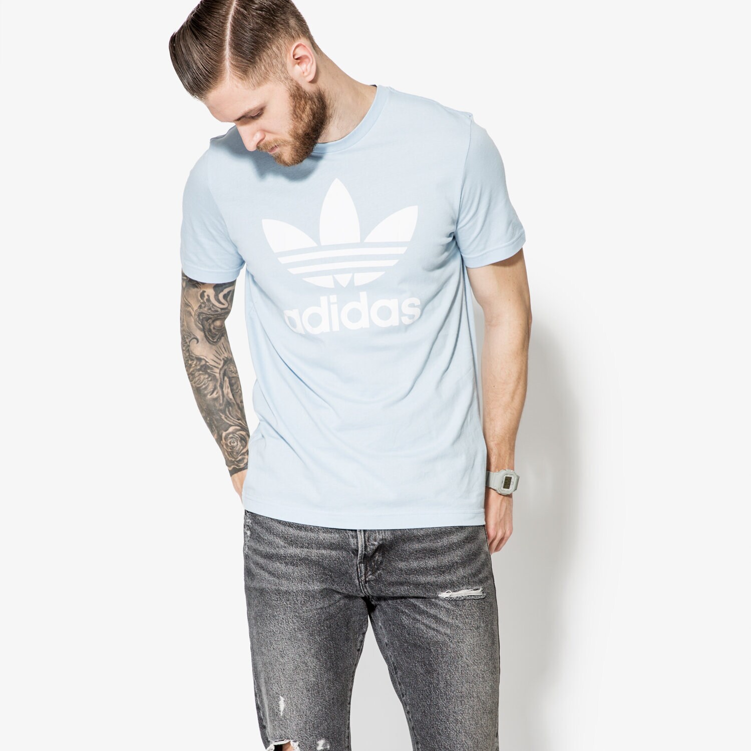 Herren T-Shirt ADIDAS T-SHIRT SS ORIG TREFOIL BQ5392 Blau