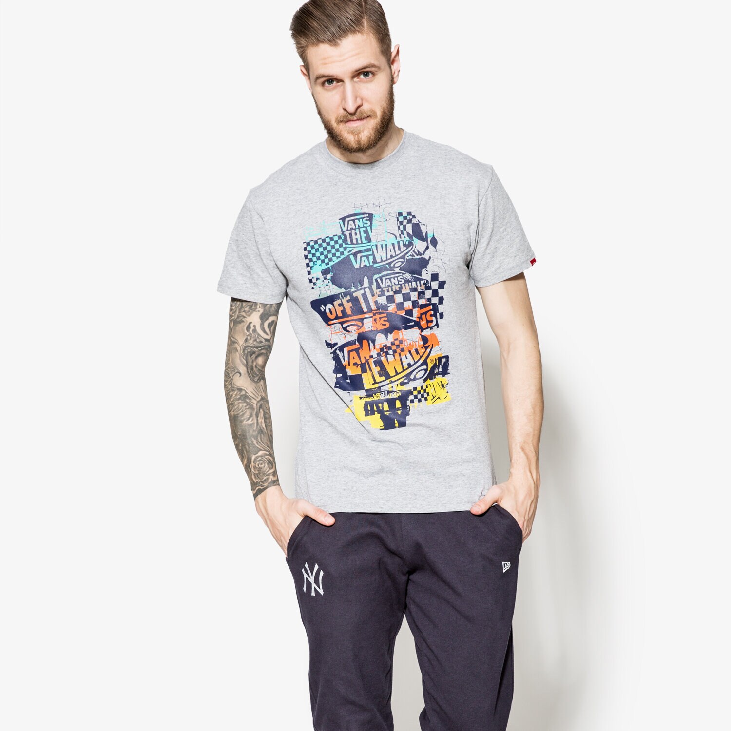 Herren T-Shirt VANS T-SHIRT SS OTW CHECKER BLASTER V00O7QKTD Grau