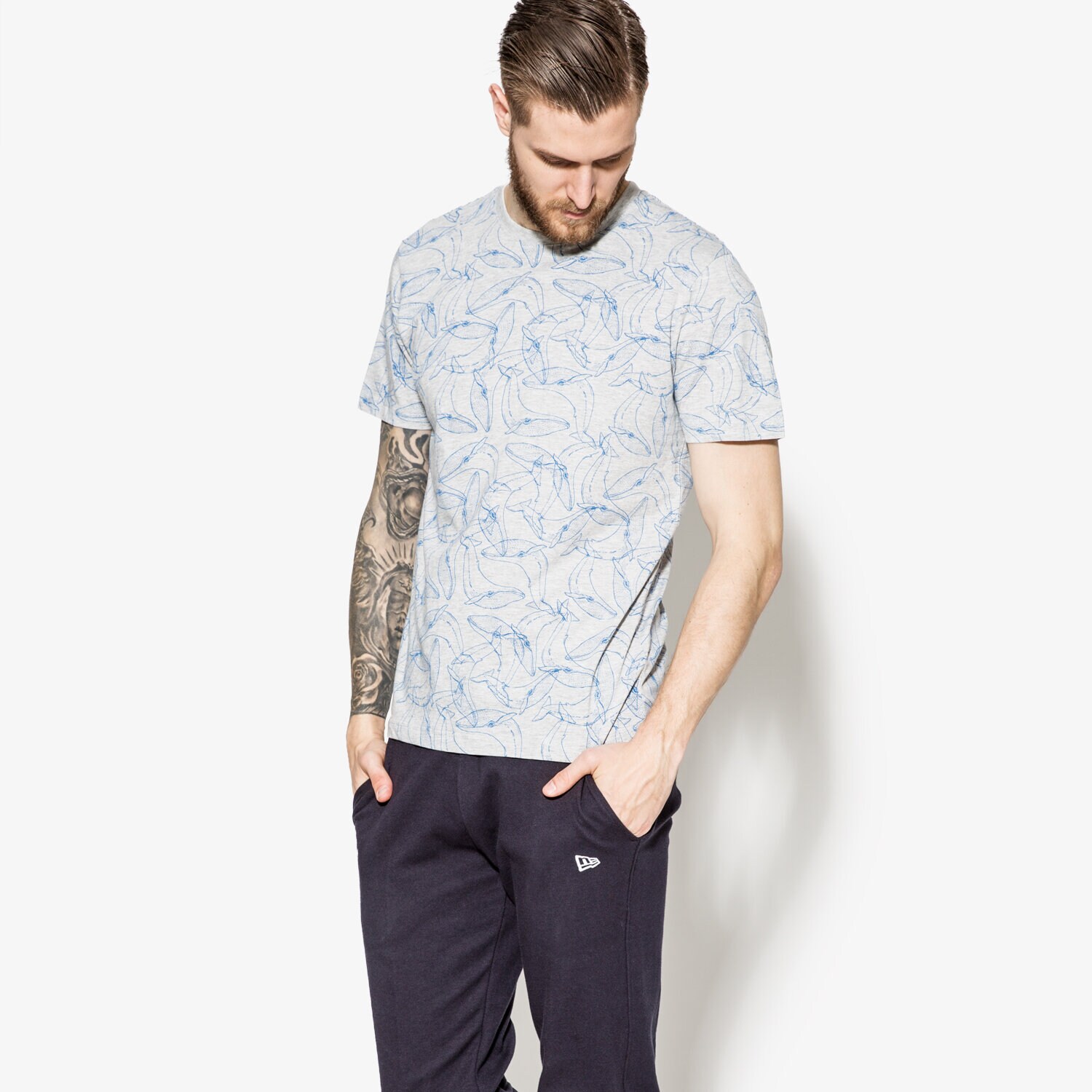 Herren T-Shirt CONFRONT T-SHIRT SS WHALES CF17TSM37001 Grau
