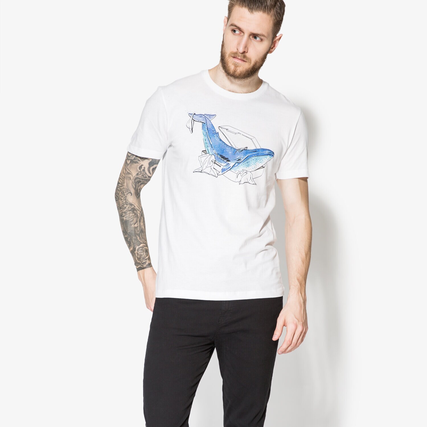 Herren T-Shirt CONFRONT T-SHIRT SS WHALE CF17TSM42001 Weiß