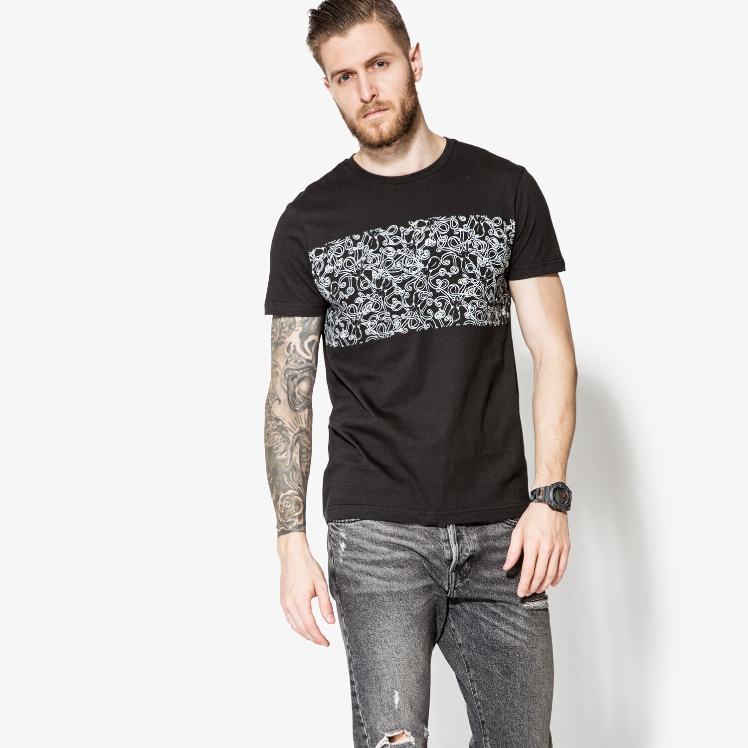 Herren T-Shirt CONFRONT T-SHIRT SS OCTO CF17TSM73001 Schwarz