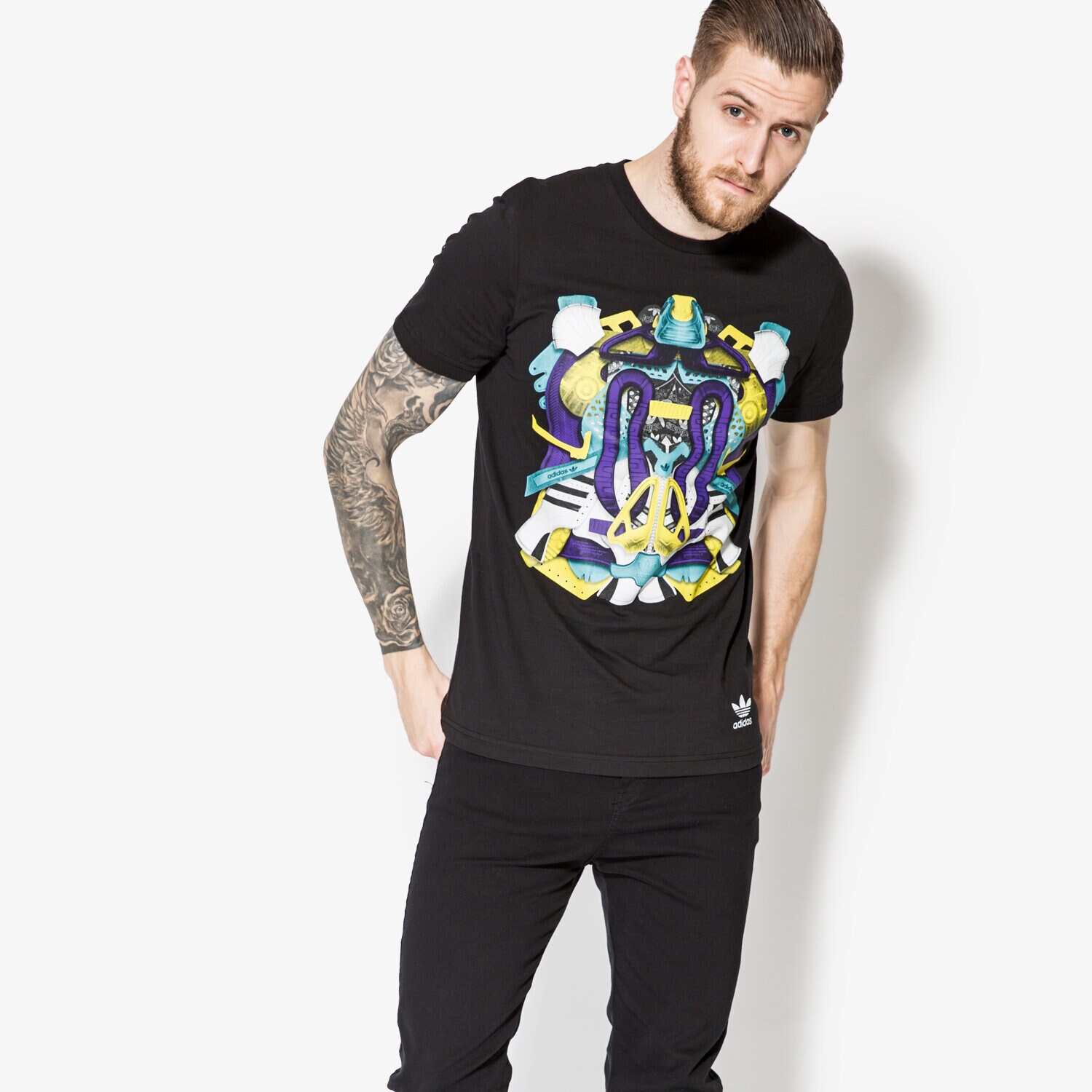 Herren T-Shirt ADIDAS T-SHIRT SS MONTAGE TEE BK7602 Schwarz