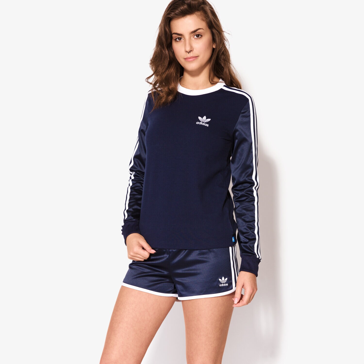 Damen ADIDAS SWEATSHIRT 3 S LS TEE BJ8378 Dunkelblau