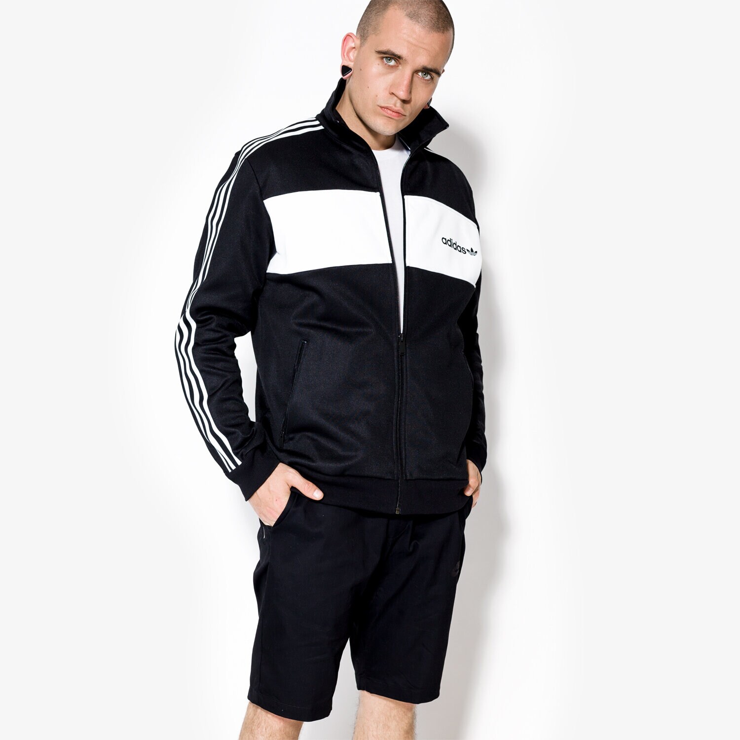 Herren ADIDAS SWEATSHIRT BLOCKTRACK TOP BQ9368 Schwarz