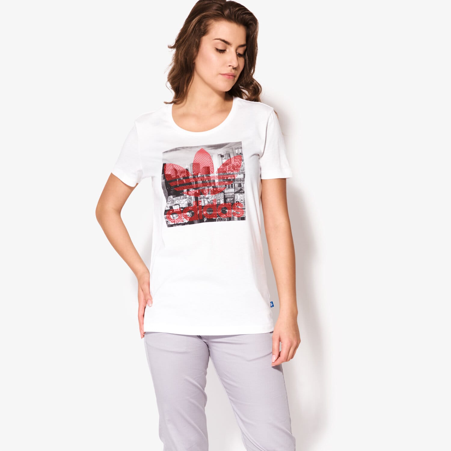 Damen T-Shirt ADIDAS T-SHIRT SS TREFOIL TEE BK2346 Weiß