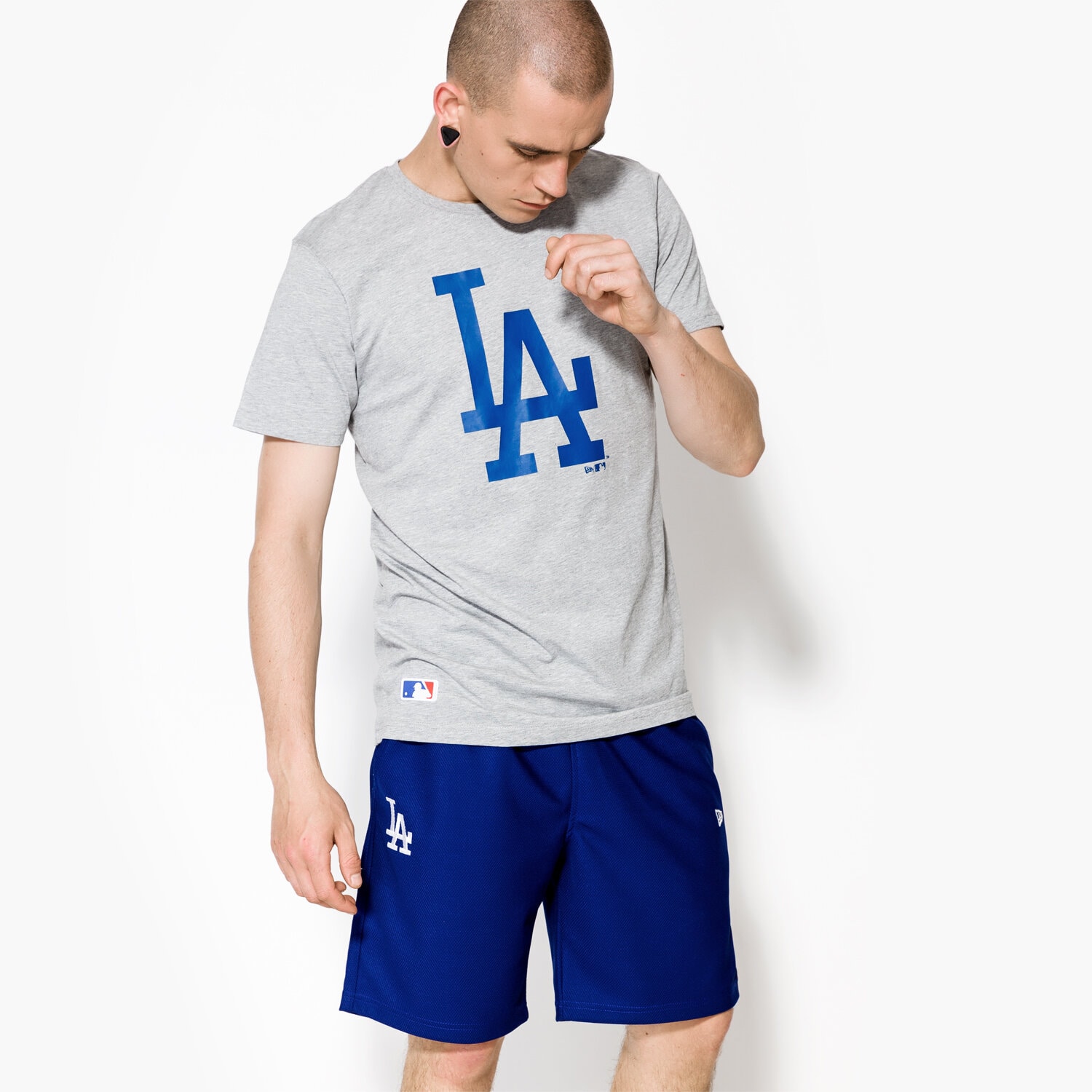 Herren T-Shirt NEW ERA T-SHIRT LS MLB BASIC TEE LA DODGERS 11204002 Grau