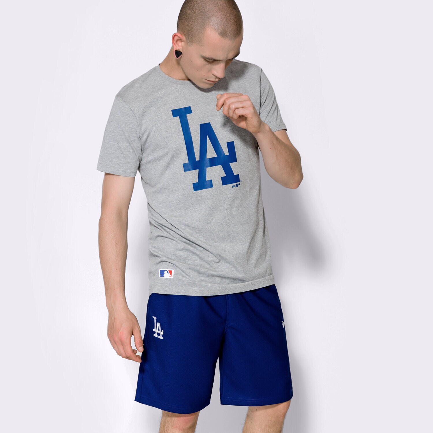 Herren T-Shirt NEW ERA T-SHIRT LS MLB BASIC TEE LA DODGERS 11204002 Grau