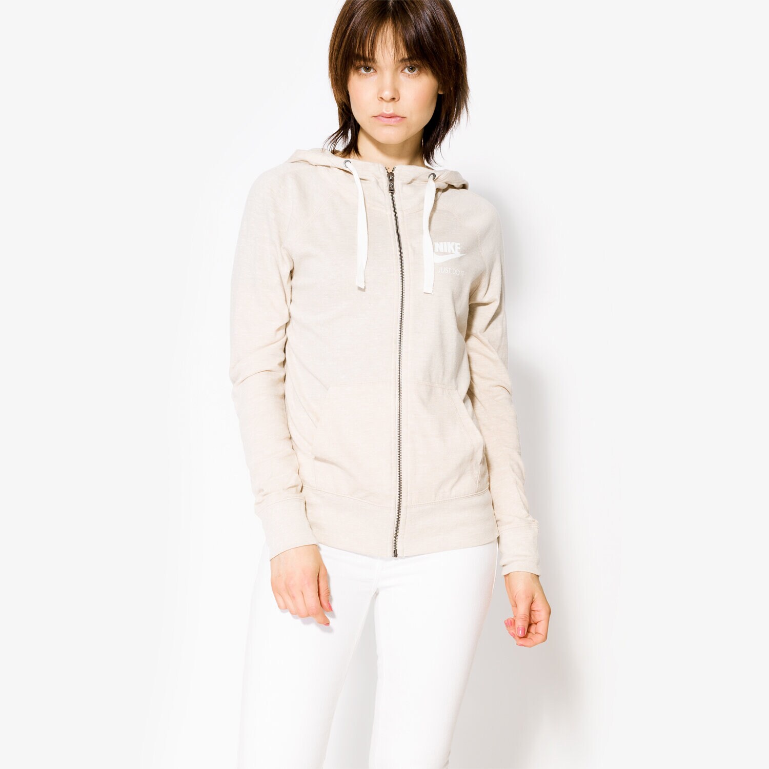 Damen NIKE SWEATSHIRT W NSW GYM VNTG HOODIE FZ 883729140 Beige
