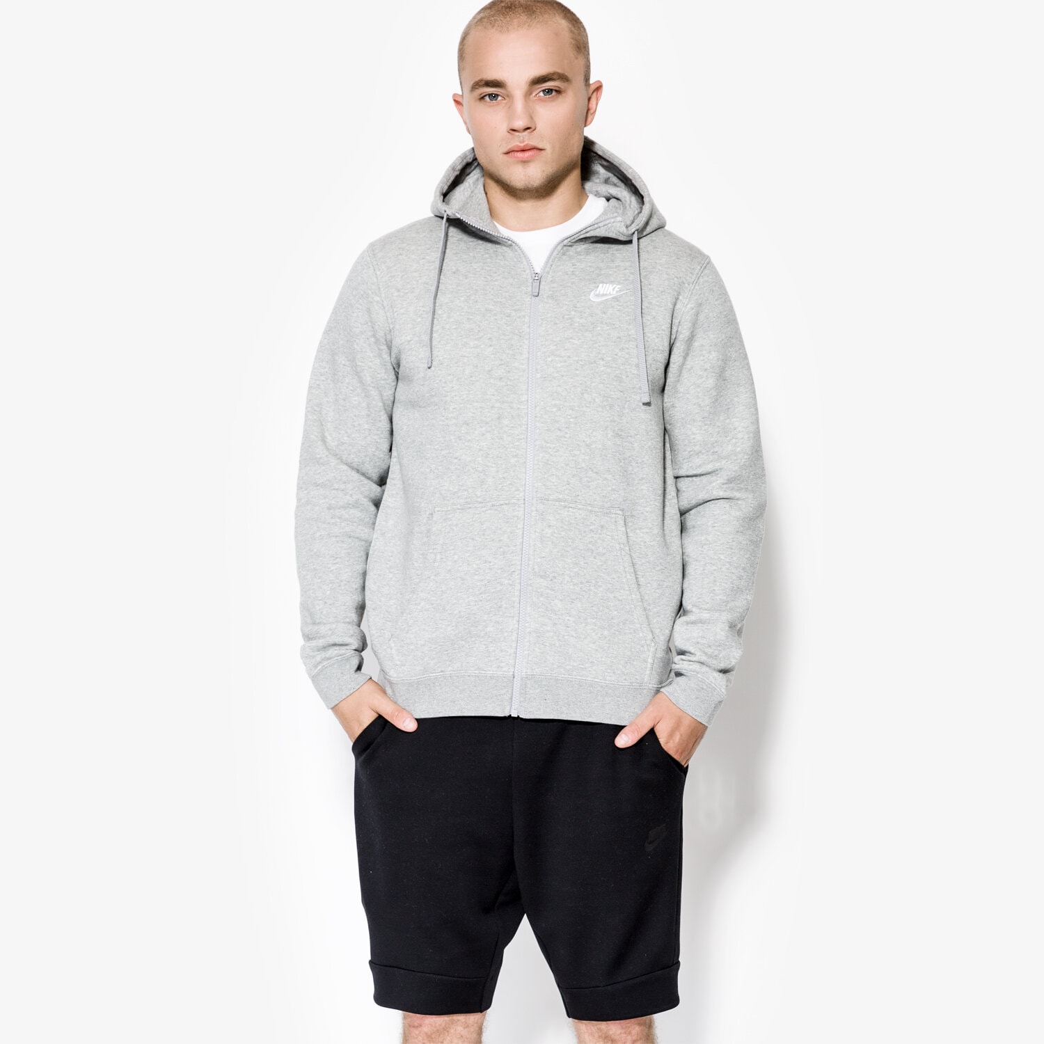 Herren NIKE SWEATSHIRT M NSW HOODIE FZ FLC CLUB 804389063 Grau