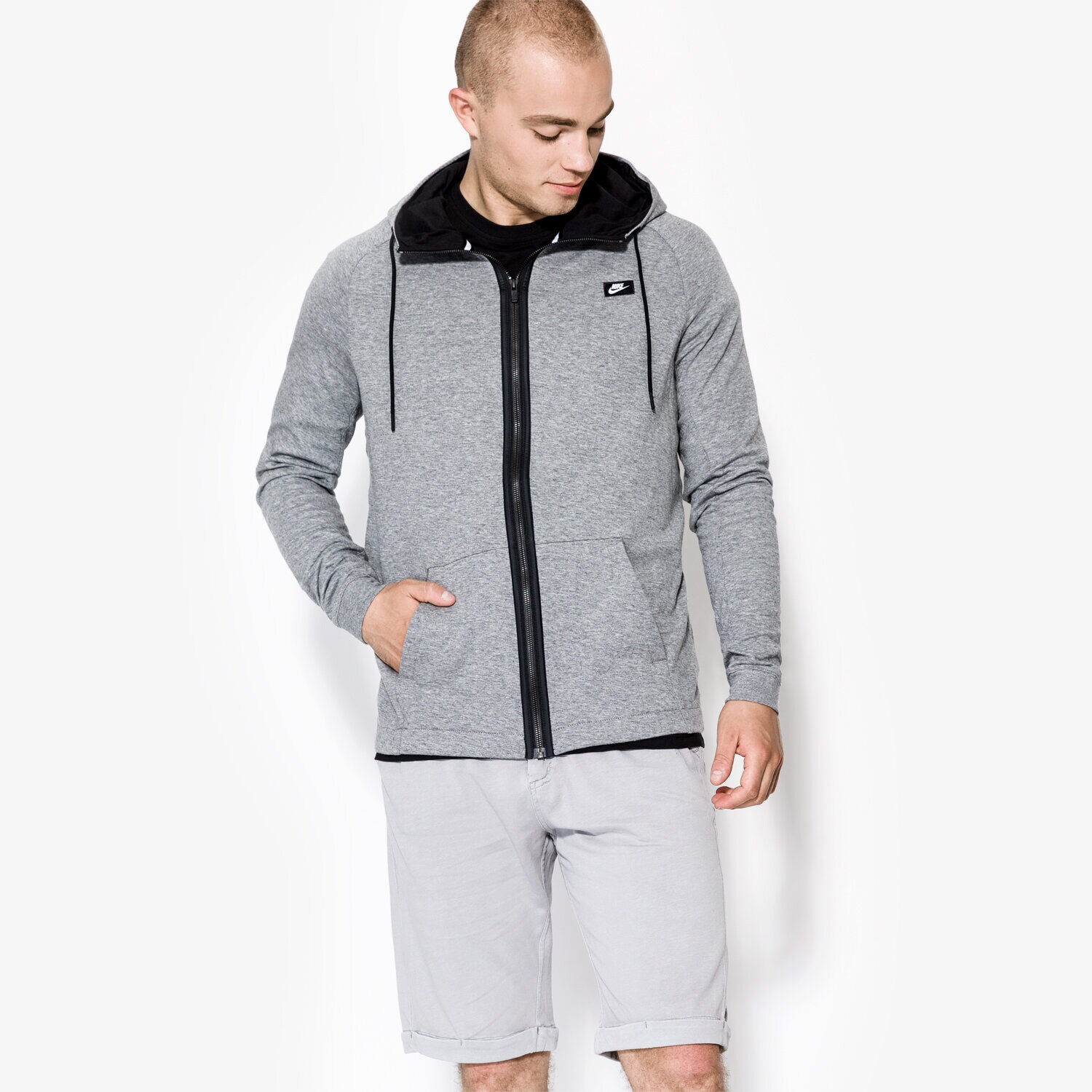 Herren NIKE SWEATSHIRT MDRN HOODIE FZ LT WT 832166091 Grau