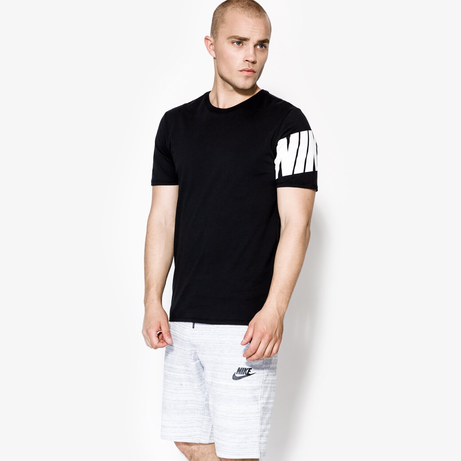 Herren T-Shirt NIKE T-SHIRT SS TEE HYBRID NK BLK SLV 847605010 Schwarz