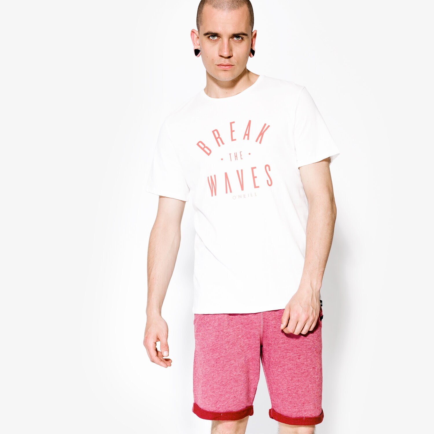 Herren T-Shirt O'NEILL T-SHIRT SS WAVES 7A37201030 Weiß
