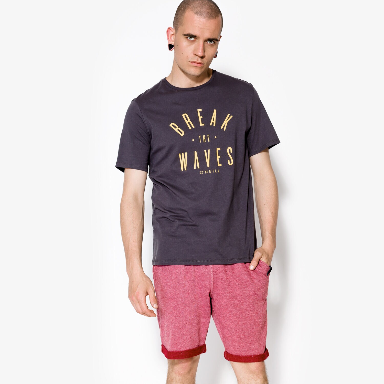 Herren T-Shirt O'NEILL T-SHIRT SS WAVES 7A37208026 Schwarz