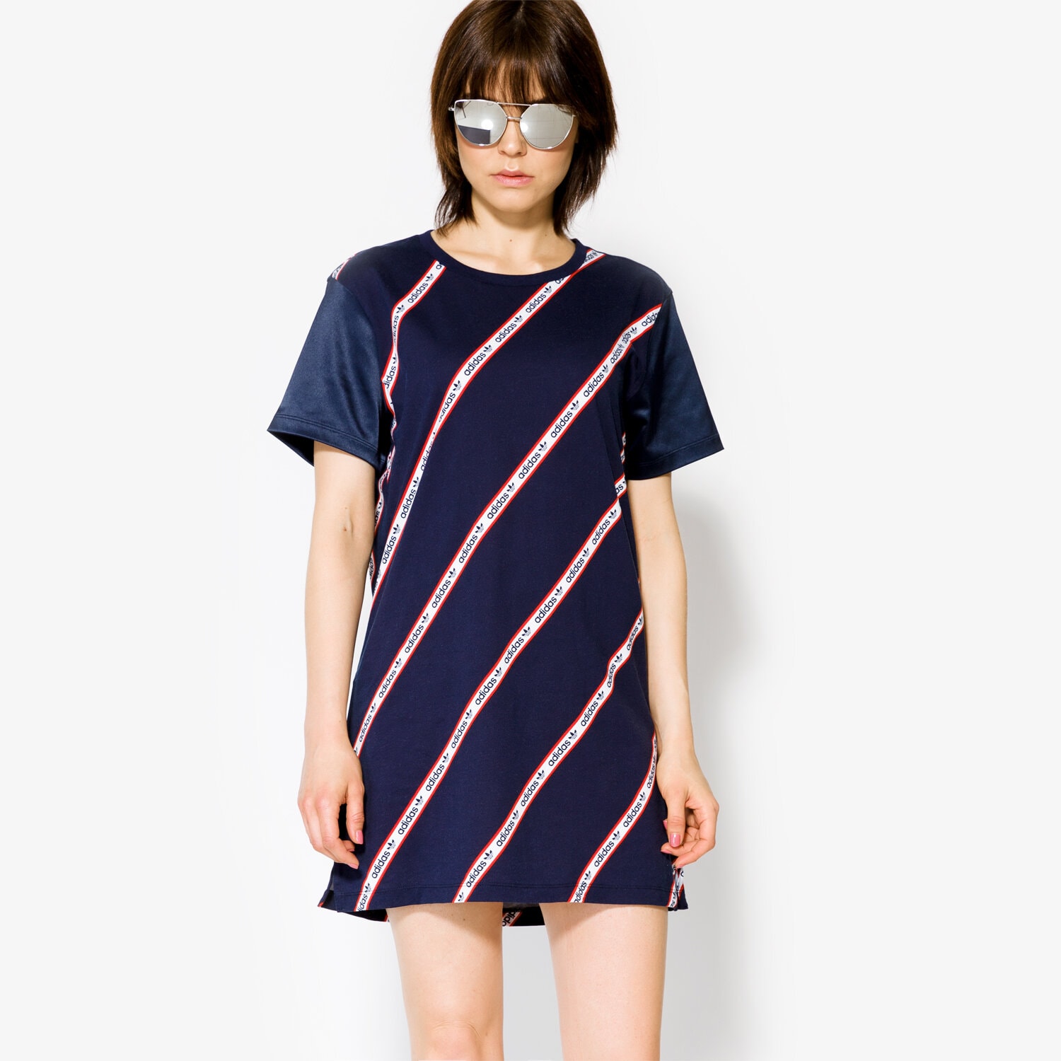 Damen Kleid ADIDAS KLEID TEE TRAININGSANZUGS BJ8369 Dunkelblau