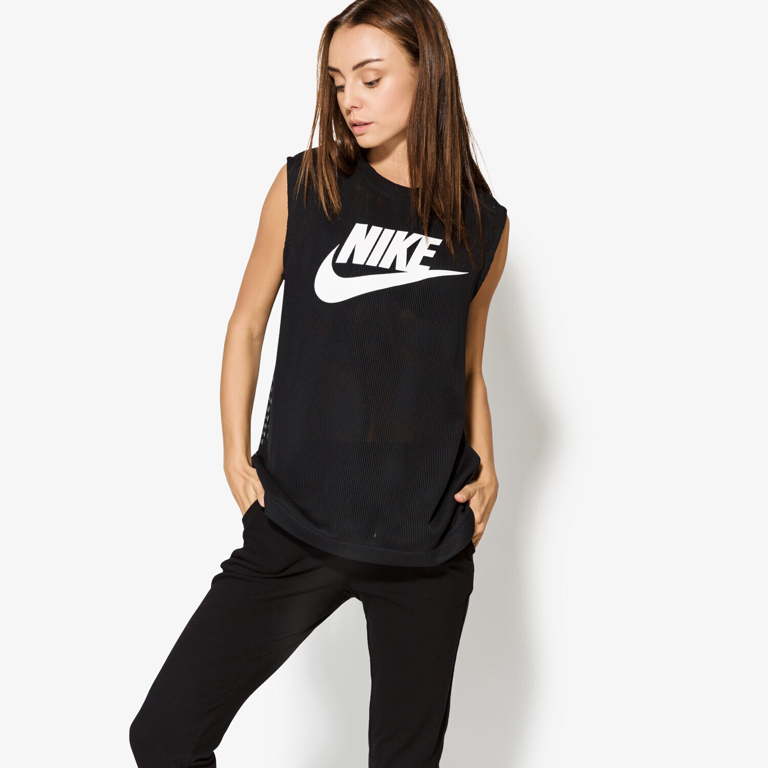 Damen T-Shirt NIKE TANK W NSW TANK MESH 868255010 Schwarz