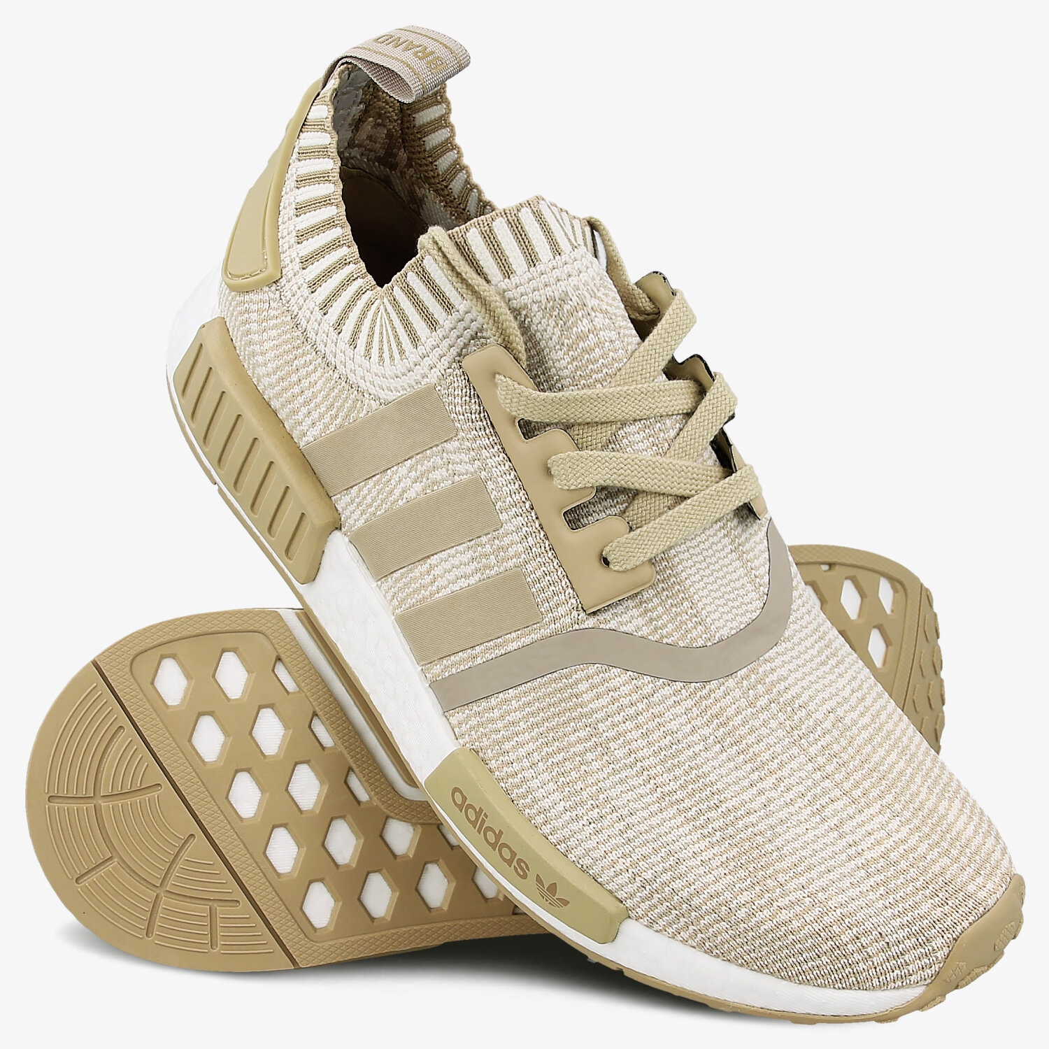 adidas gazelle silver green womens Adidas NMD R1 Primeknit Linen Pack Khaki NOIRFONCE Sneakers main image 0