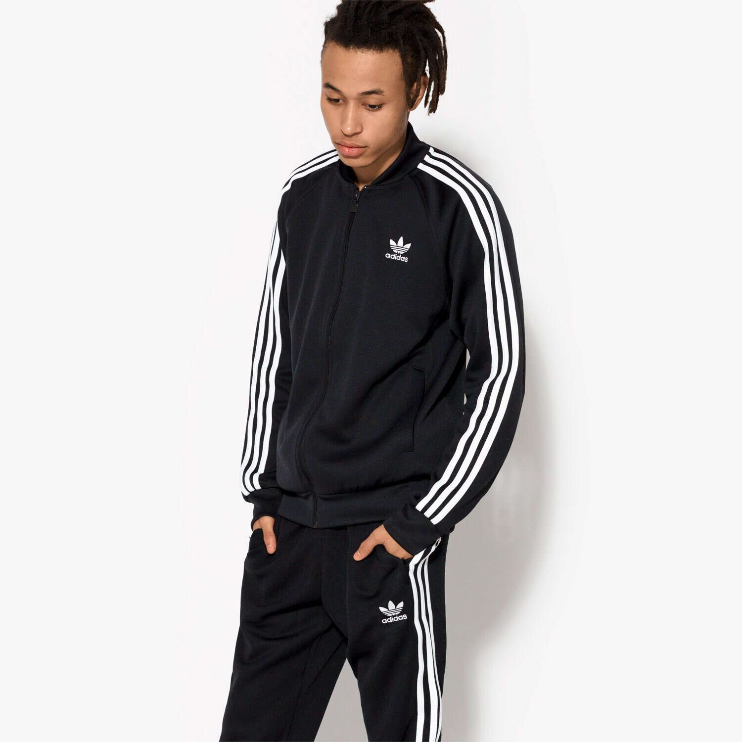 Herren ADIDAS SWEATSHIRT MIT REIßVERSCHLUSS   SUPERSTAR TRACK TOP BK5921 Schwarz