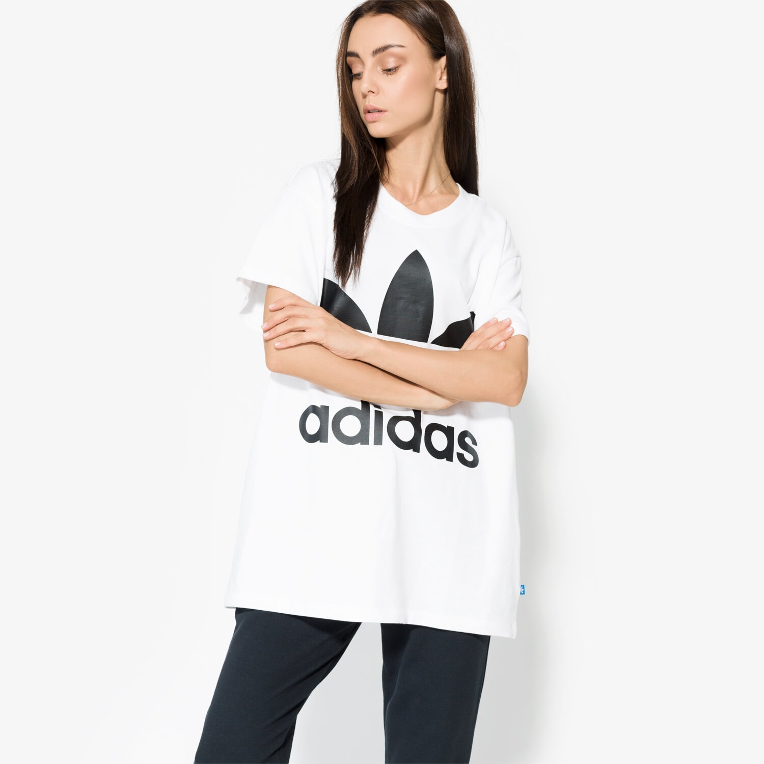 Damen T-Shirt ADIDAS T-SHIRT SS BIG TREFOIL TEE BR9820 Weiß