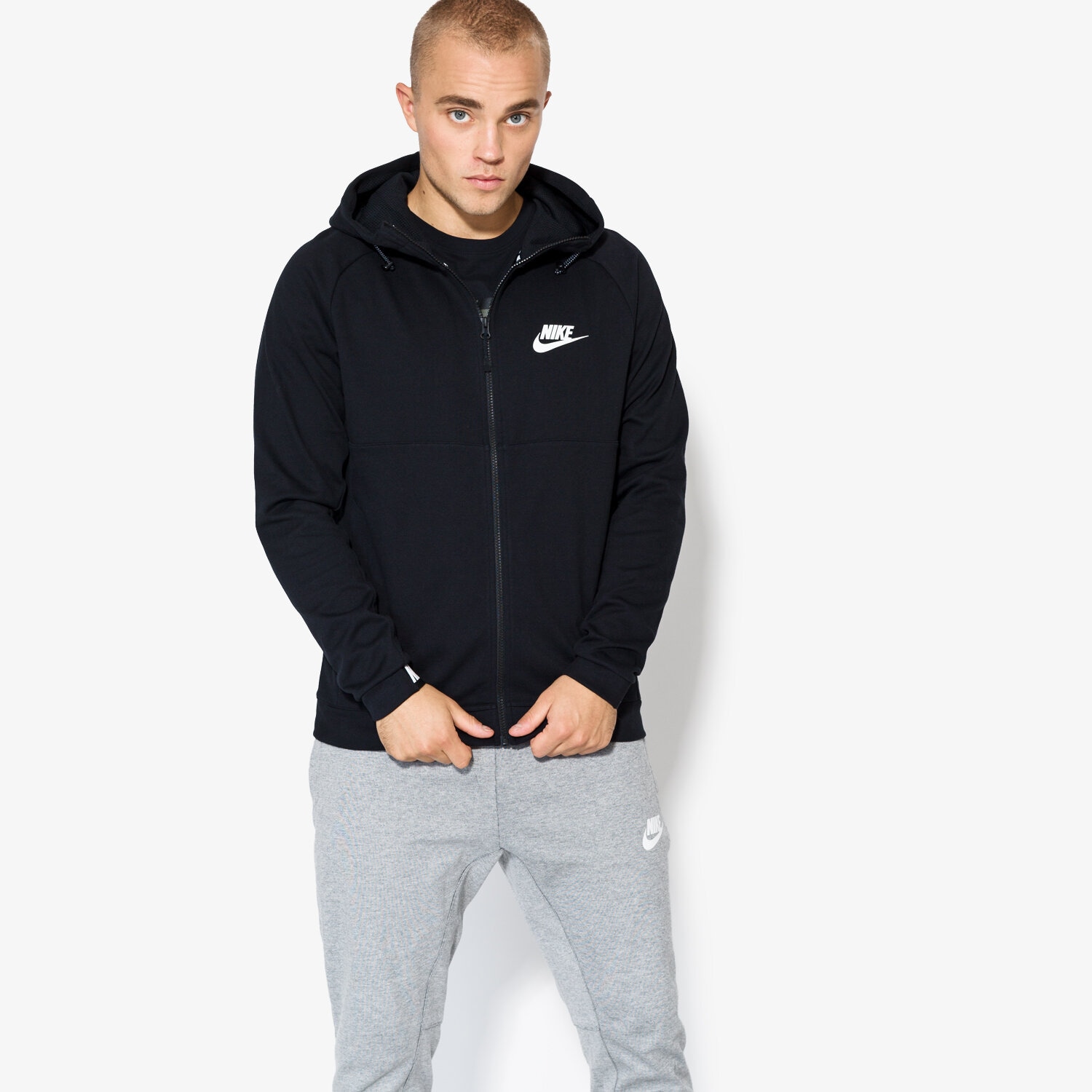 Herren NIKE SWEATSHIRT AV15 HOODIE FZ FLC 861742010 Schwarz