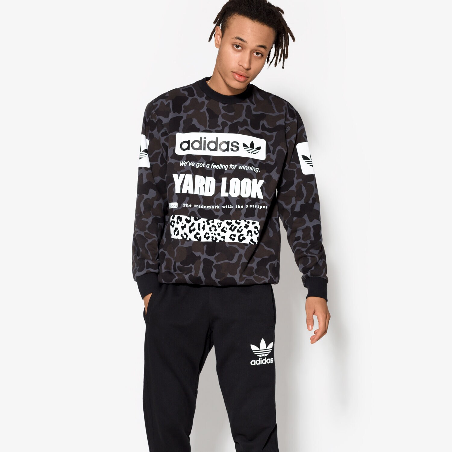 Herren ADIDAS SWEATSHIRT STREET CAMO CR BS2073 Schwarz