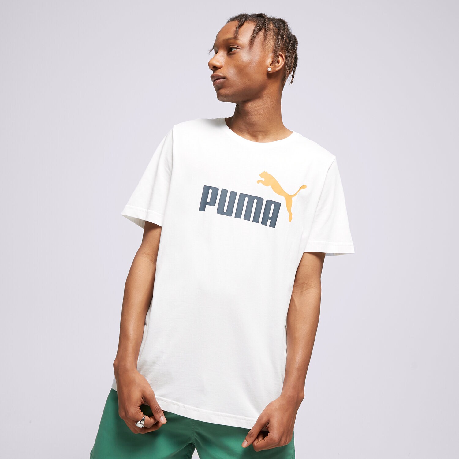 Herren T-Shirt PUMA T-SHIRT ESS+ 2 COL LOGO 58675958 Weiß