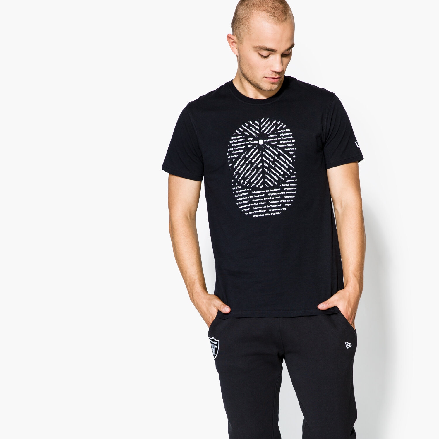 Herren T-Shirt NEW ERA T-SHIRT ORIGINATORS CAP TEE NE BLK 11459498 Schwarz