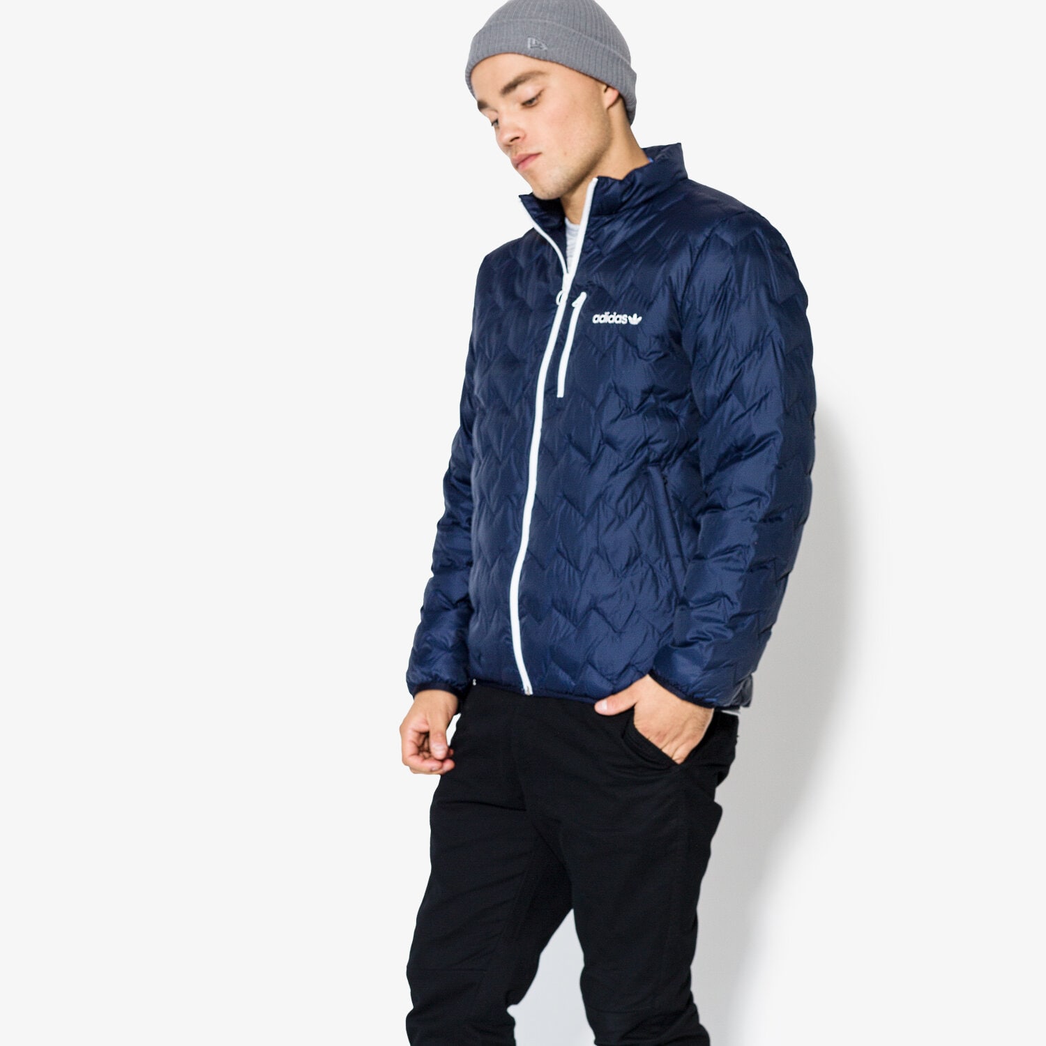 Herren Winterjacke ADIDAS JACKE SERRATED JACKET BR4773 Dunkelblau